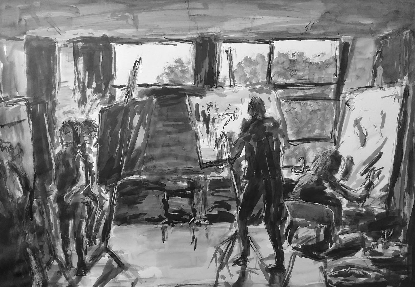 Art class - mixed media on paper