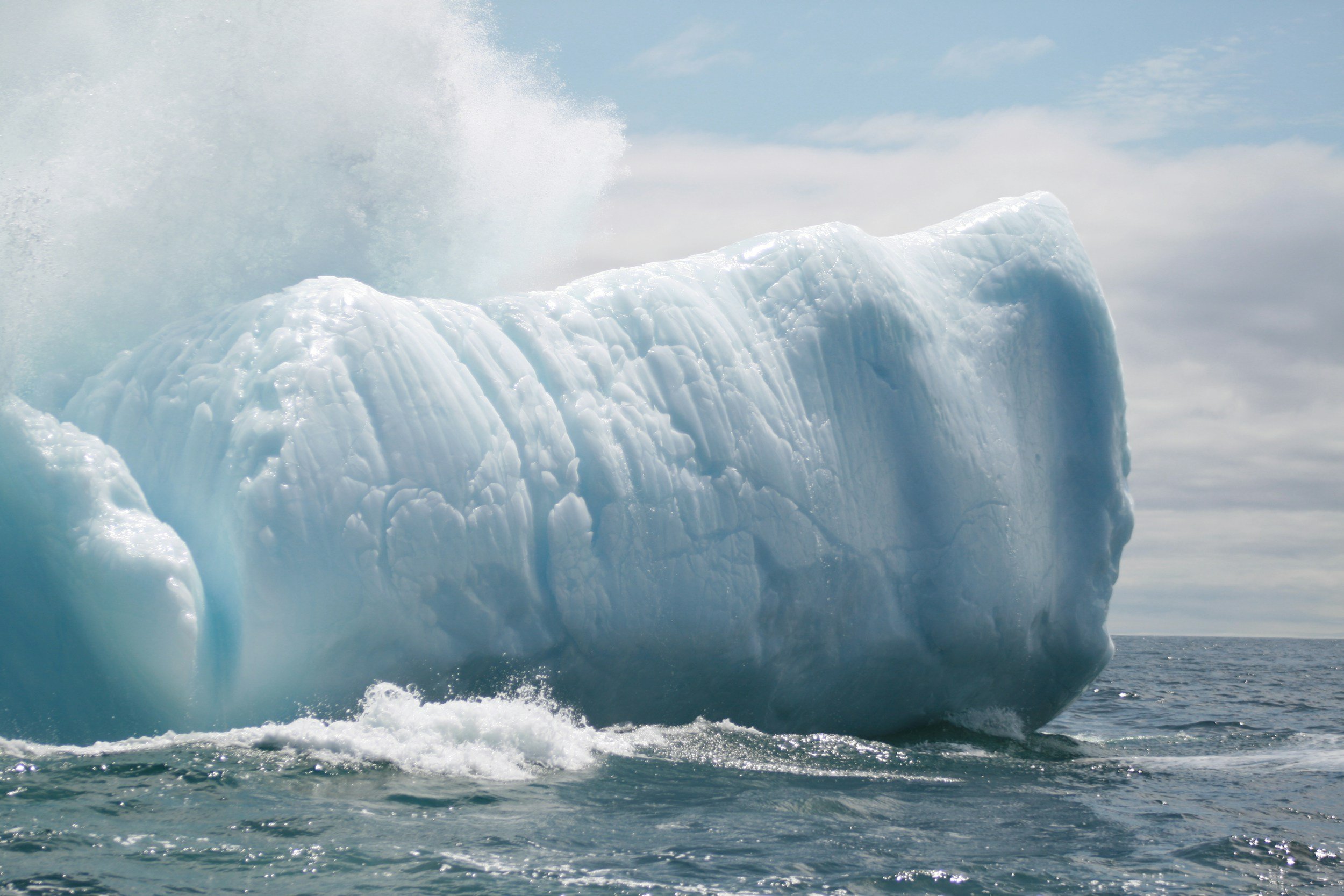 Ice berg flipping in Iceland
