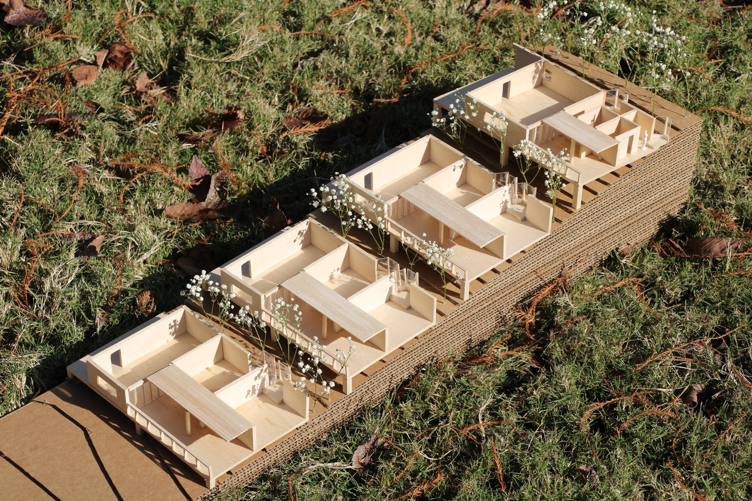 Section model through the residential units.