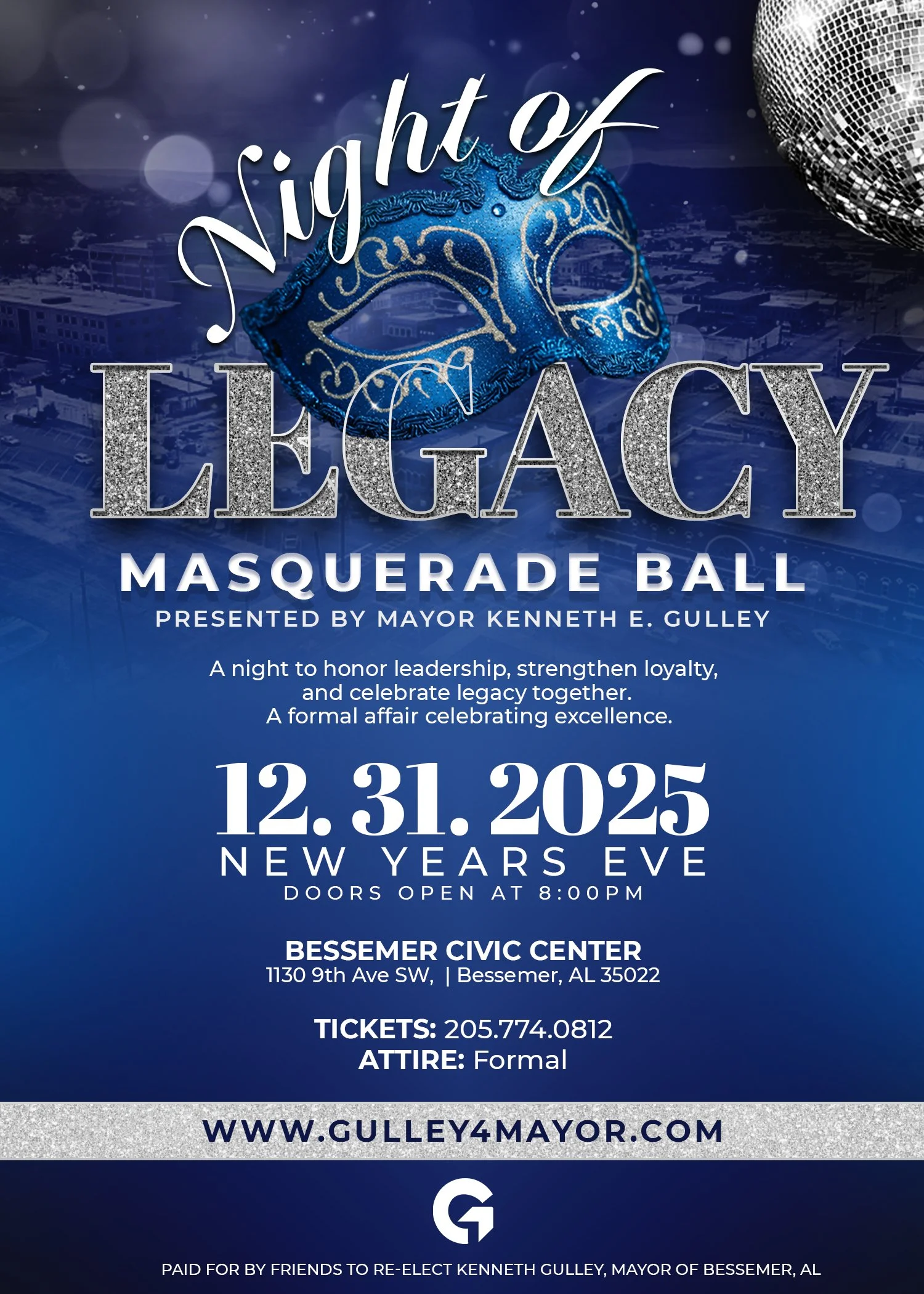Night of Legacy: Masquerade Ball Presented By Mayor Kenneth E. Gulley