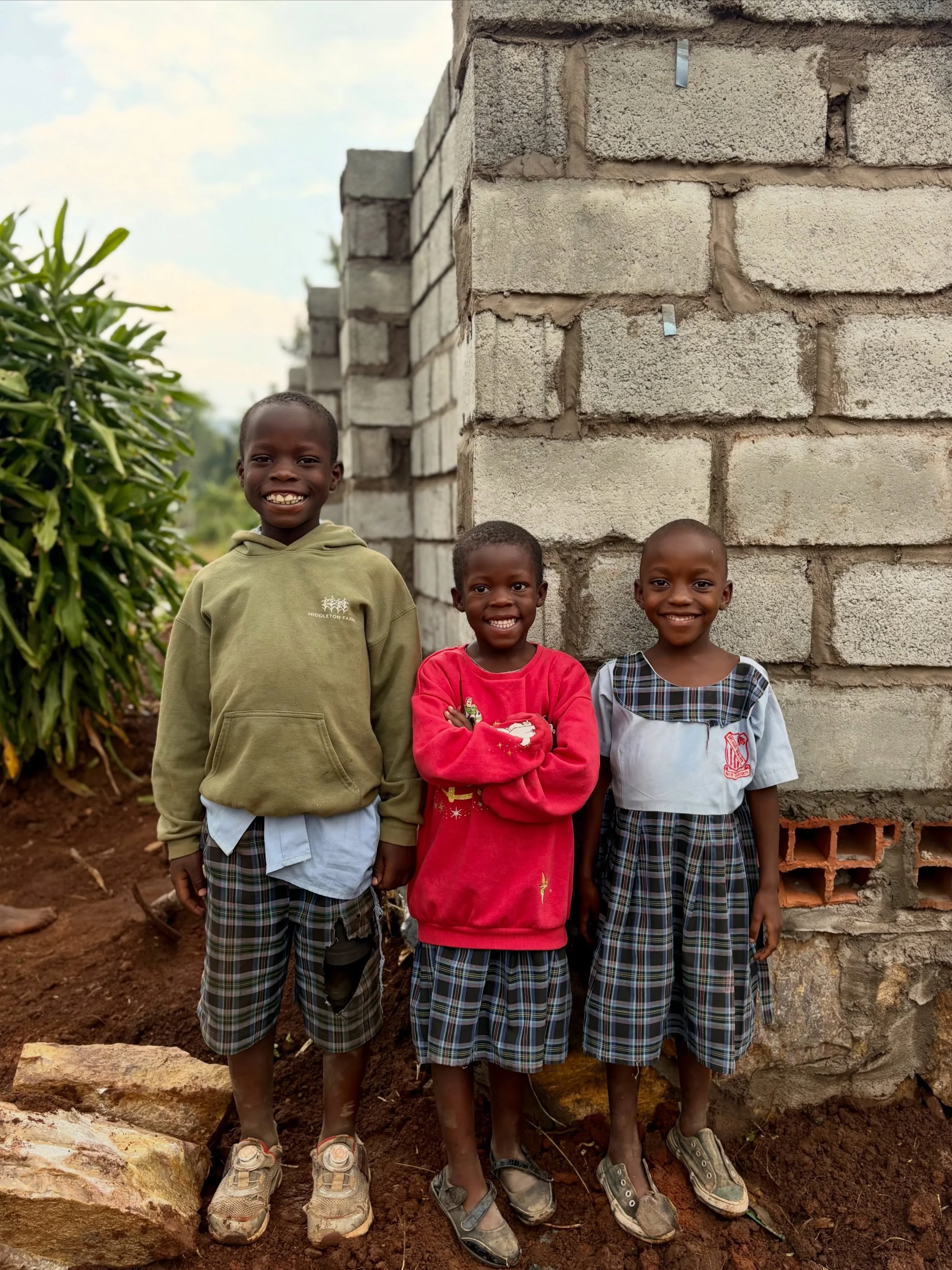 Construction on our perimeter wall is nearly complete!

Along the backside of the property is temporary fencing, as we plan to someday purchase the land behind us for our Senior School