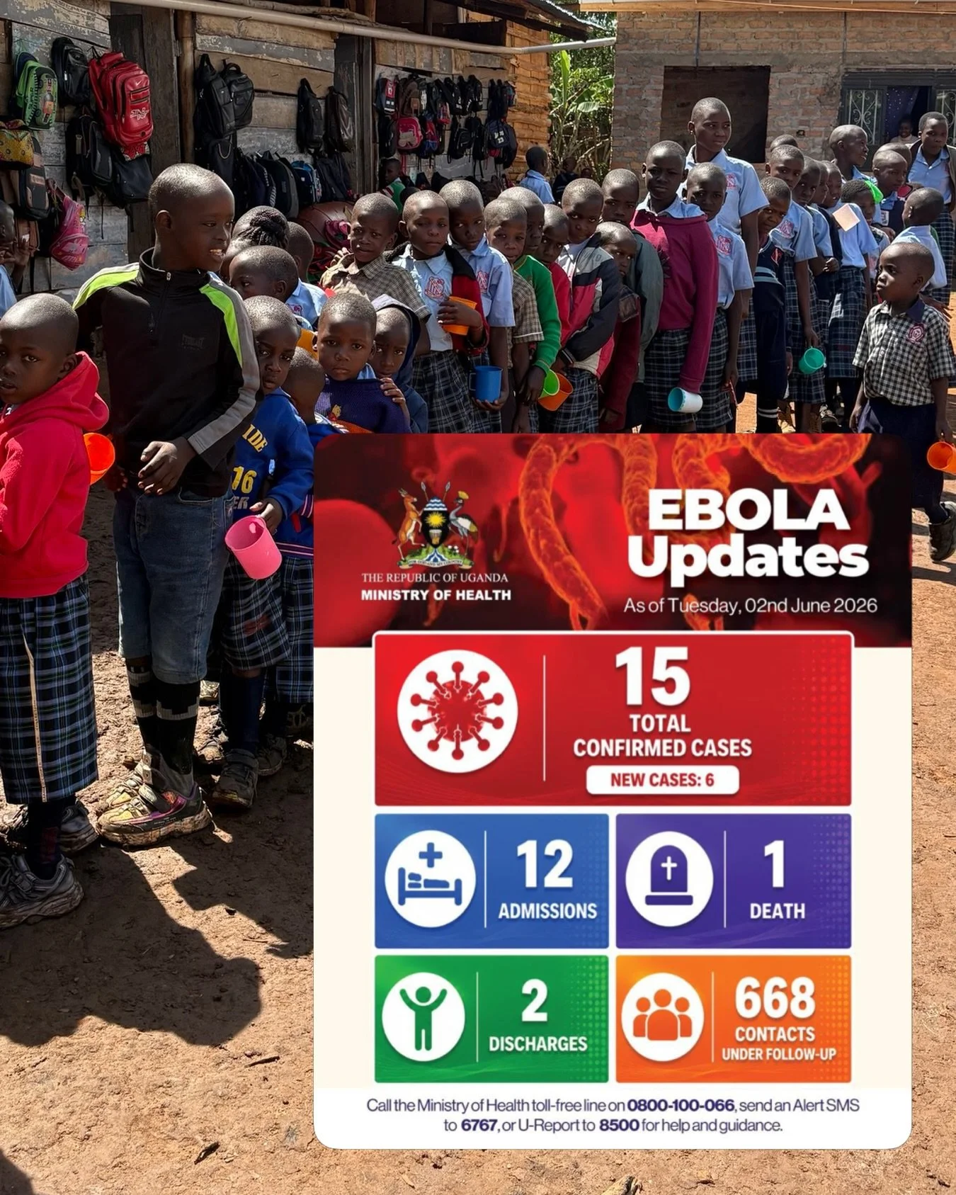 Due to the current Ebola situation, we will not be able to return to Uganda this week as originally planned 💔

Our school and orphanage are currently unaffected and continue to operate as usual. We are closely monitoring the situation and are hopefu