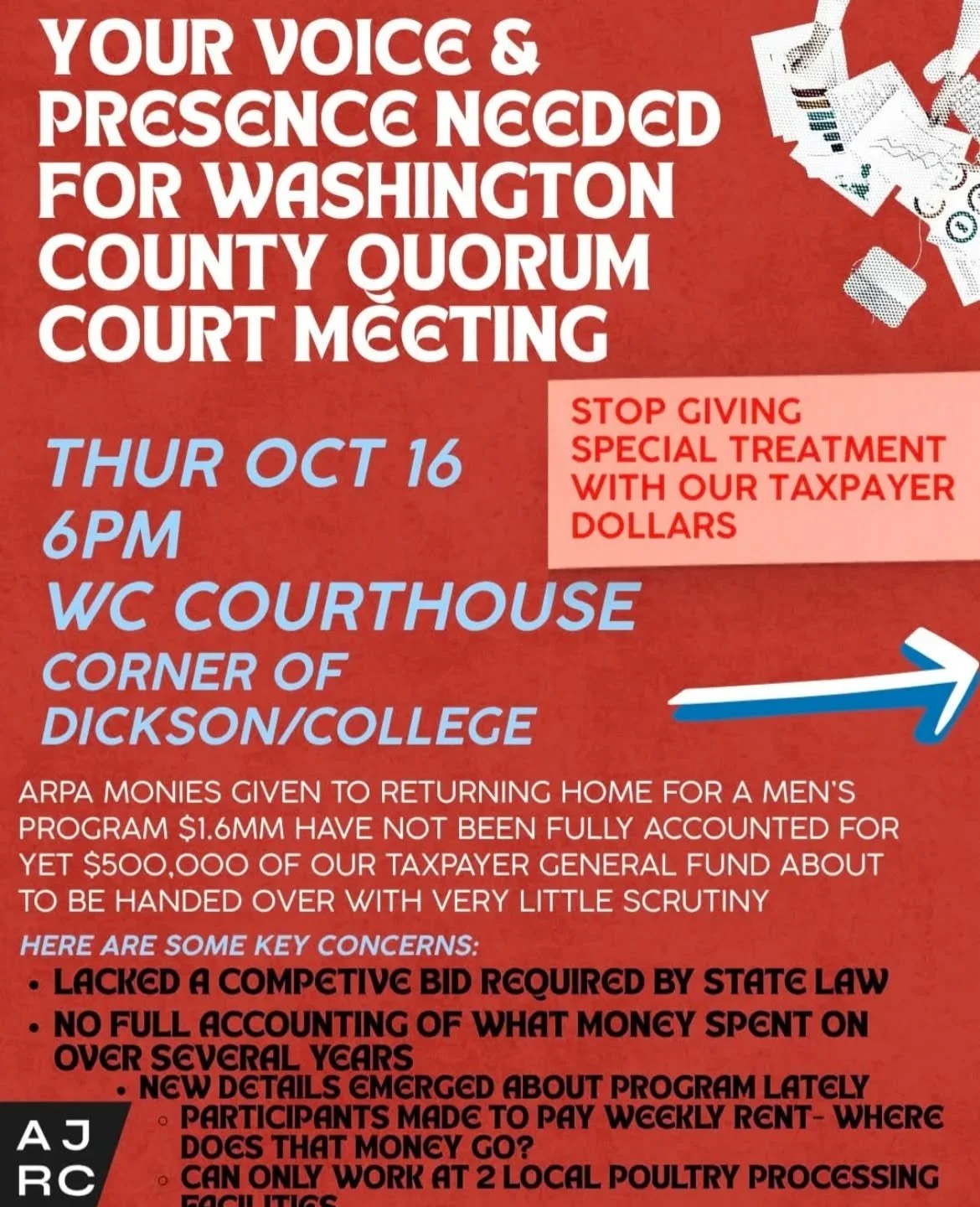 Tonight!!! Washington County needs you there!