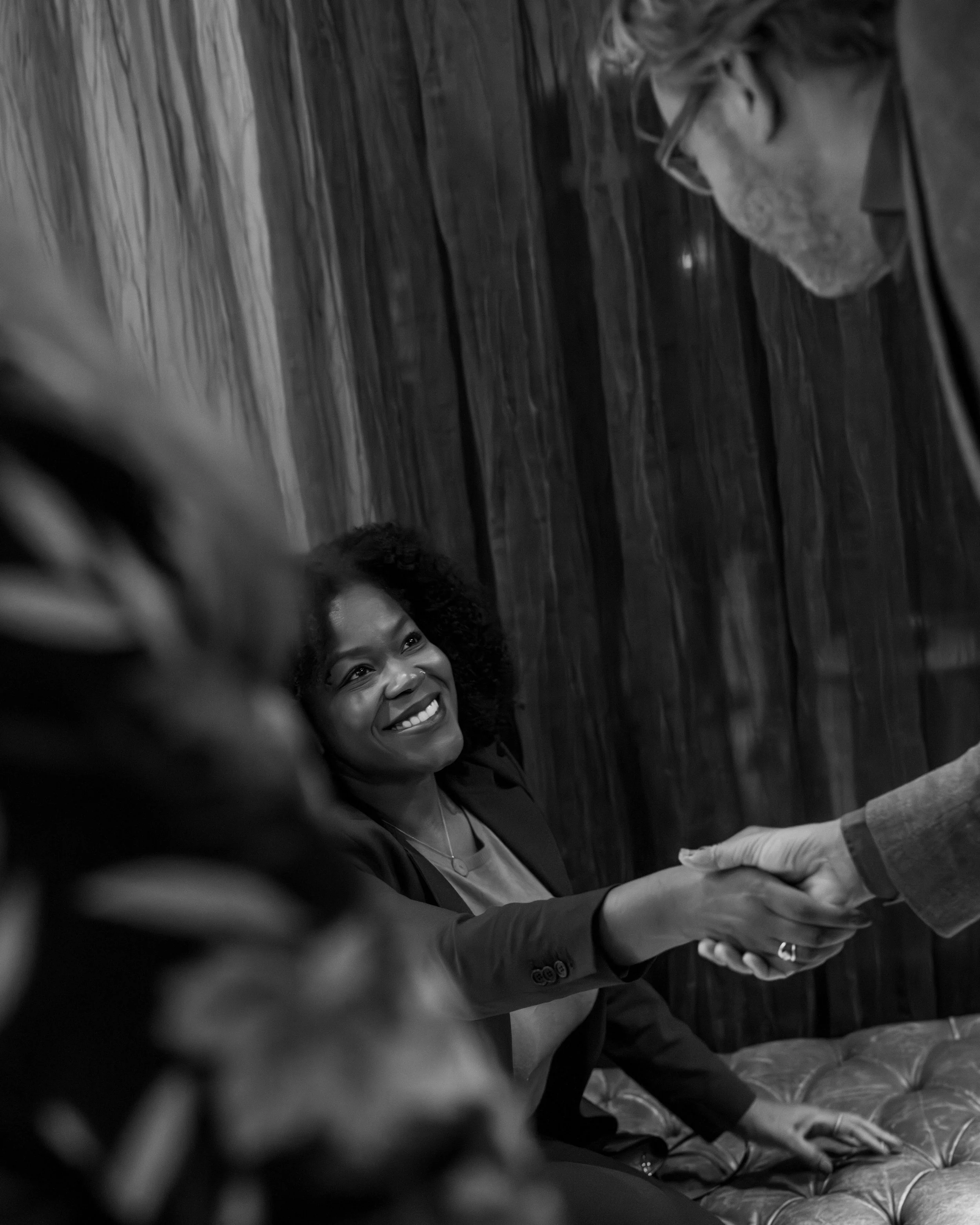 Guests greeting each other at The Main Ingredients event at Calla's Michelin Star Restaurant in The Hague Netherlands