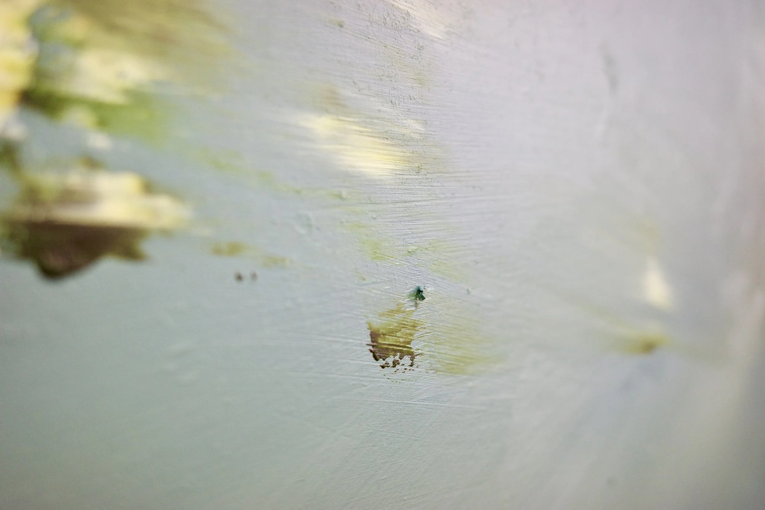 Gemälde Dirk Pleyer "ALBUM G 93 | 25" (Detail von links), Öl in grün und braun