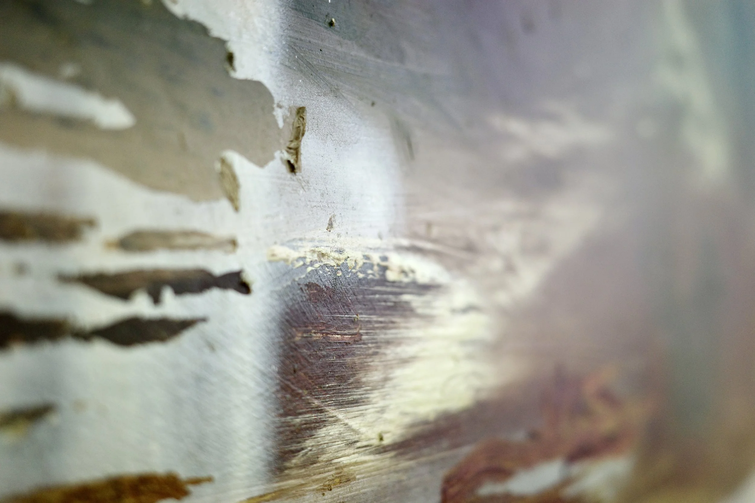 Gemälde Dirk Pleyer "ALBUM M 46 | 20" (Detail von links), Öl in grün und braun