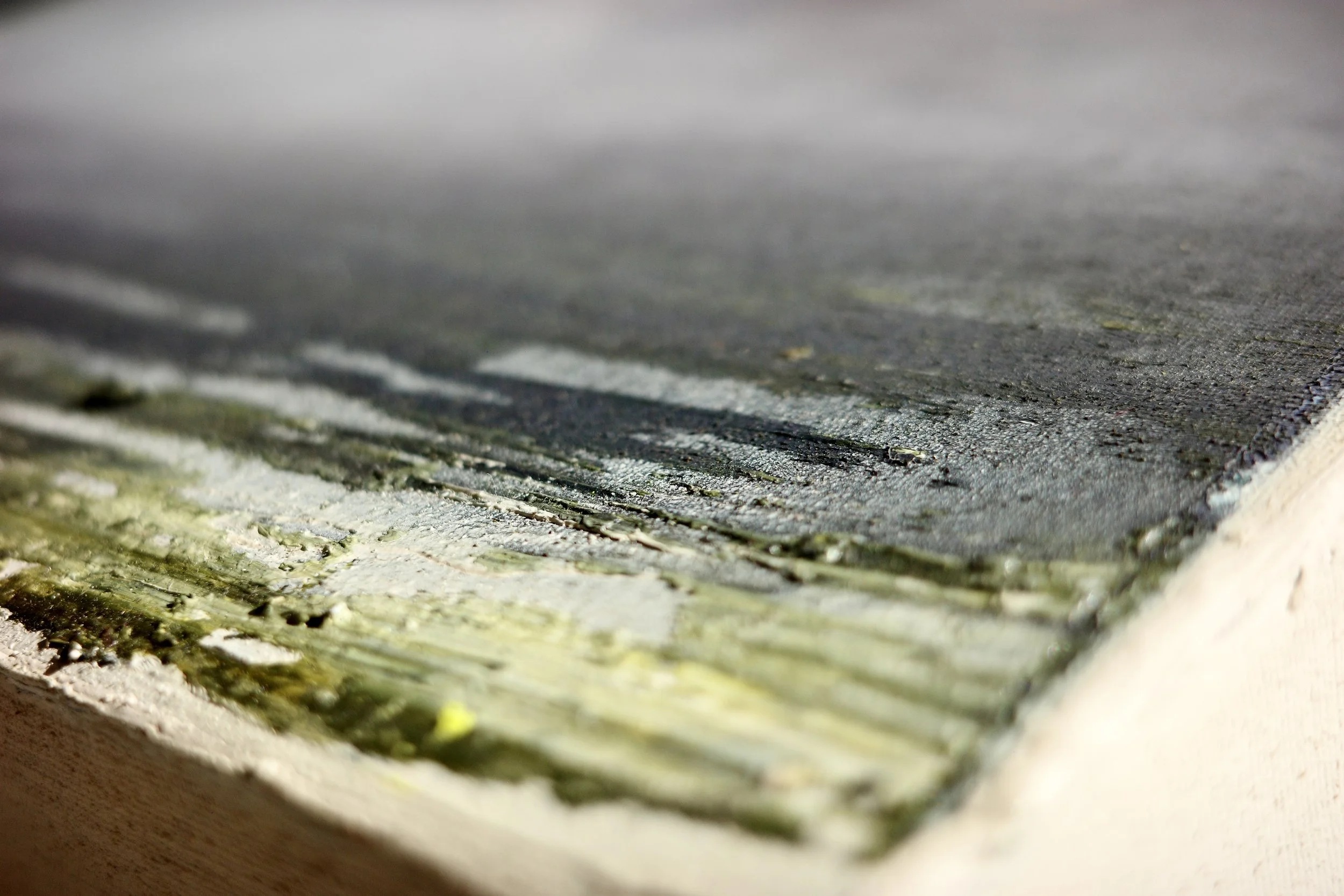 Gemälde Dirk Pleyer "ALBUM K 1222 | 25" (Detail von rechts), Öl in blau und grün