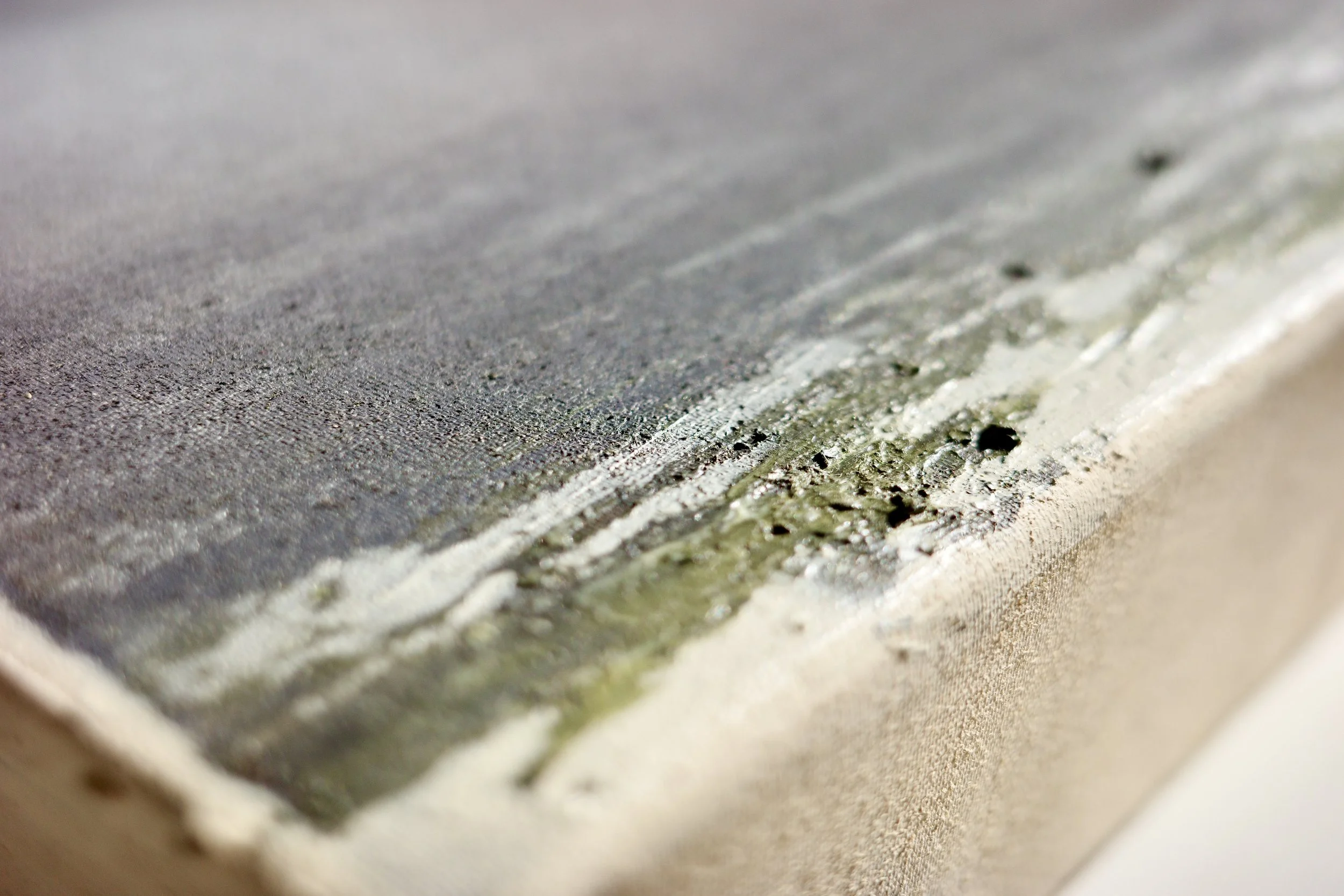 Gemälde Dirk Pleyer "ALBUM K 1222 | 25" (Detail von links), Öl in blau und grün