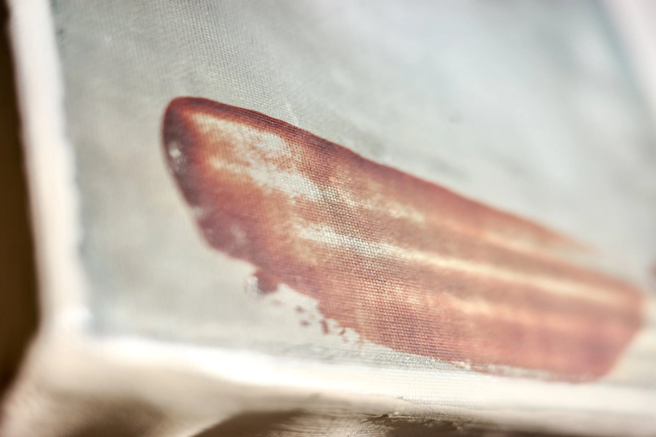 Gemälde Dirk Pleyer "ALBUM K 1220 | 25" (Detail von links), Öl in rot