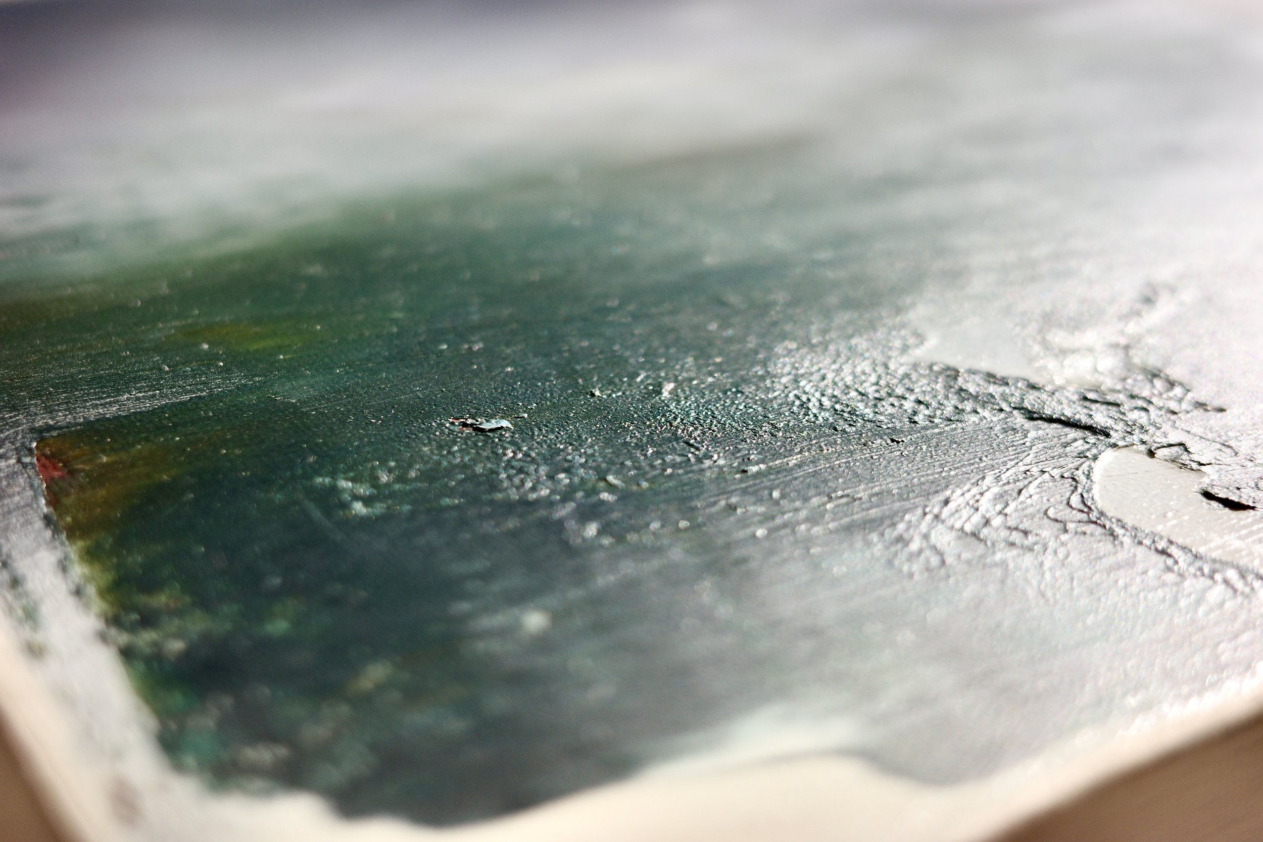 Gemälde Dirk Pleyer "ALBUM K 1217 | 25" (Detail von links), Öl in türkis