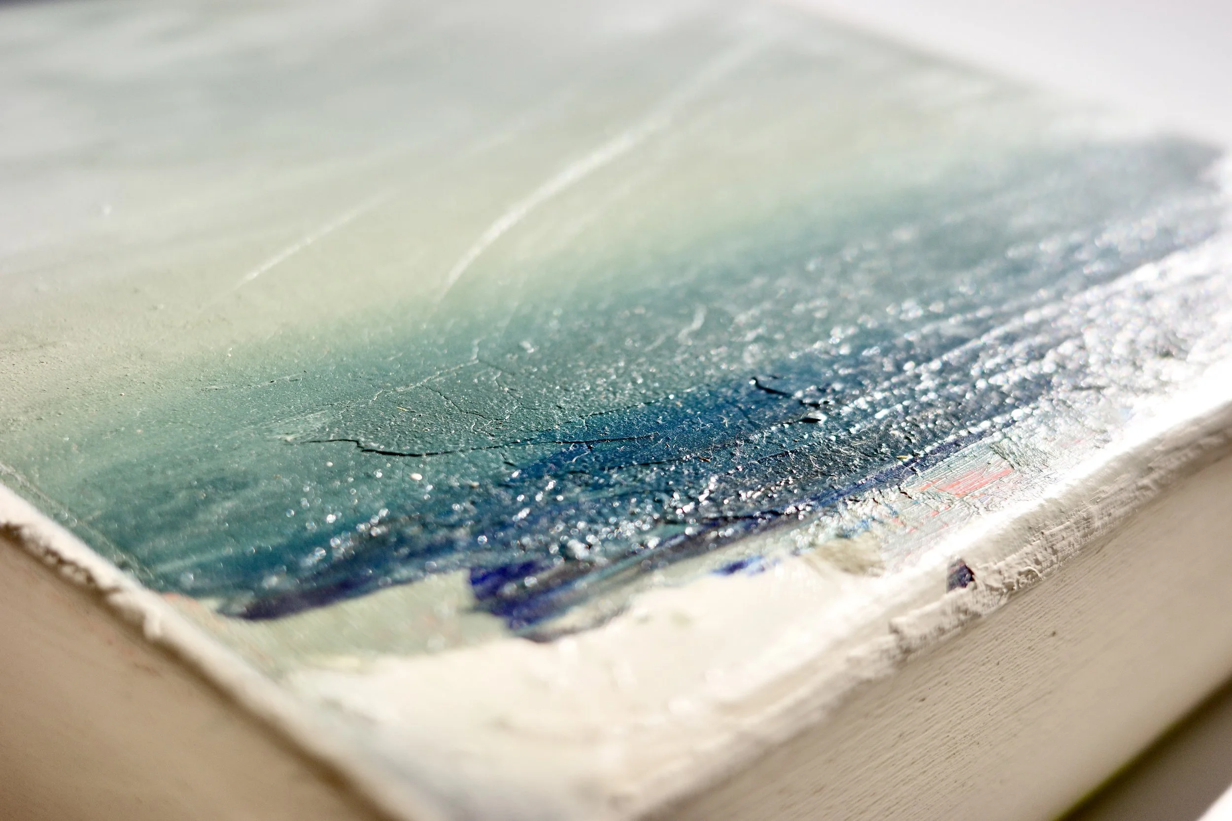 Gemälde Dirk Pleyer "ALBUM K 1212 | 25" (Detail von links), Öl in grün