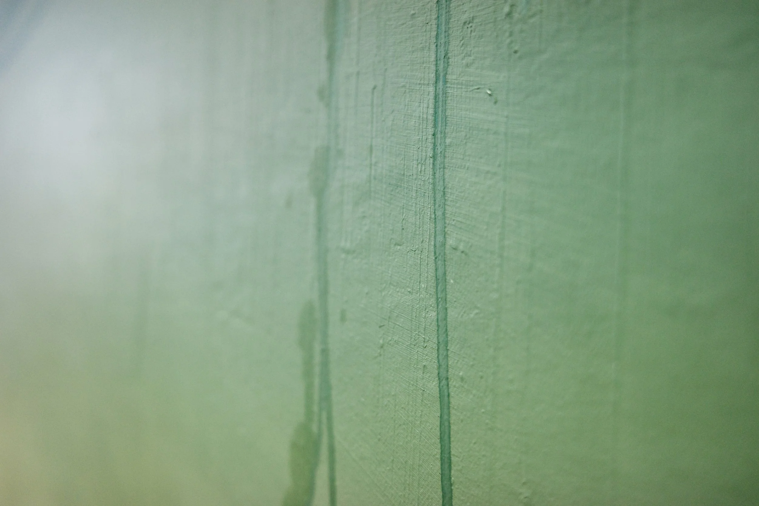 Gemälde Dirk Pleyer "ALBUM G 45 | 20" (Detail von rechts), Öl in türkis und grün, harmonisch