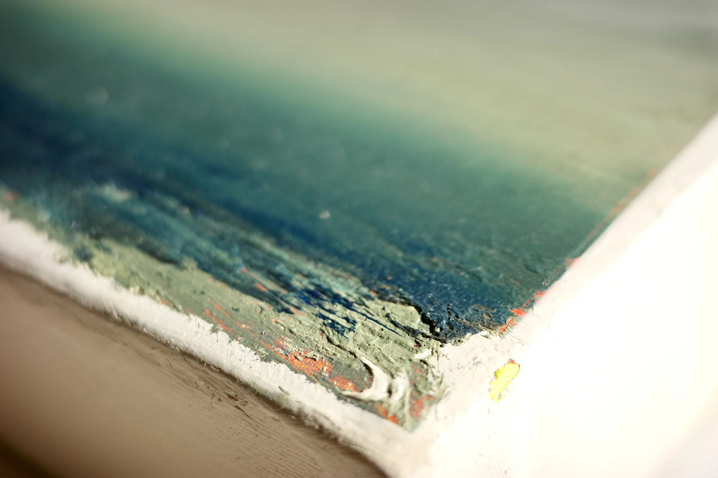 Gemälde Dirk Pleyer "ALBUM K 1212 | 25" (Detail von rechts), Öl in grün