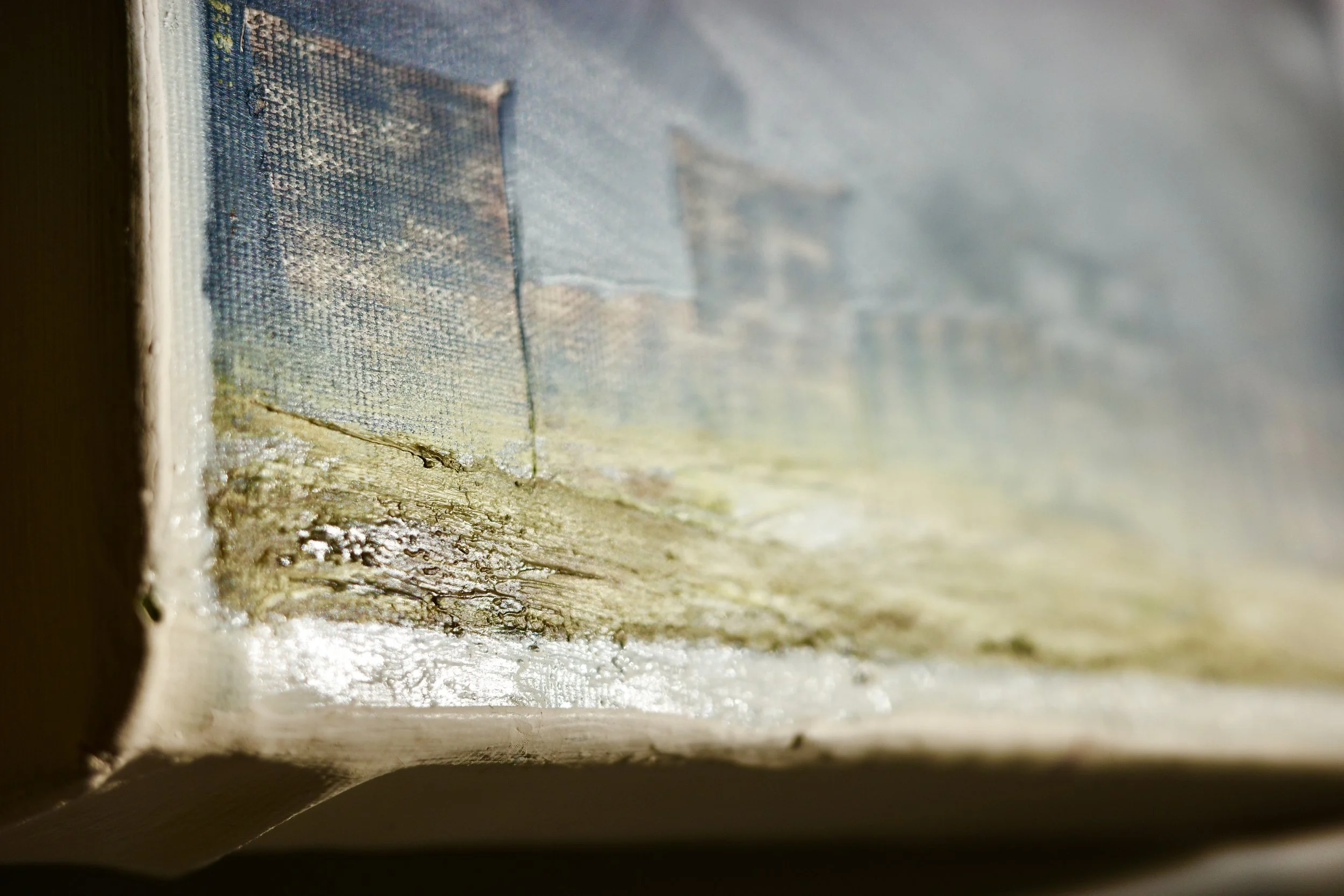 Gemälde Dirk Pleyer "ALBUM K 1226 | 25" (Detail von links), Öl in blau