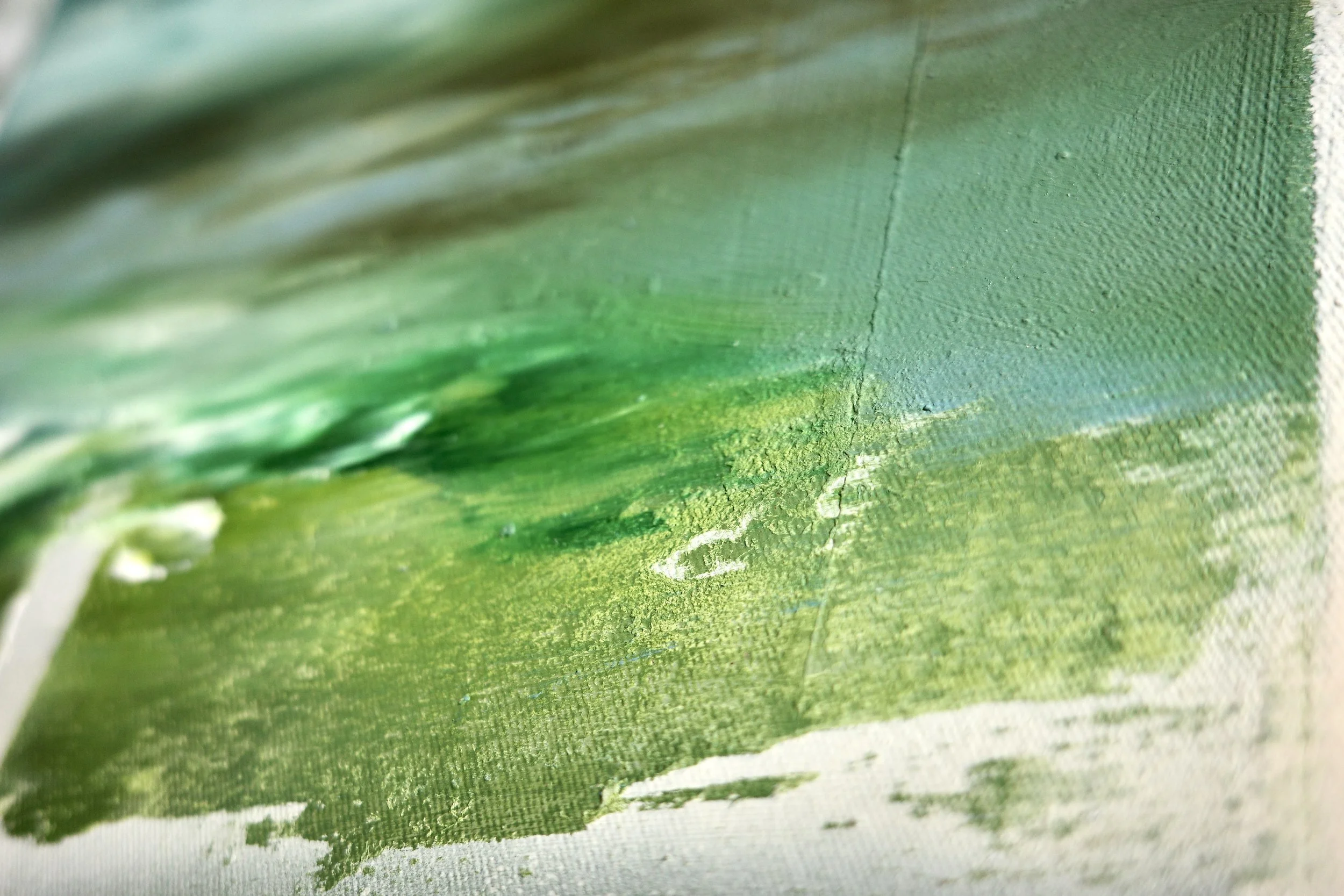 Gemälde Dirk Pleyer "ALBUM K 1230 | 25" (Detail von rechts), Öl in grün