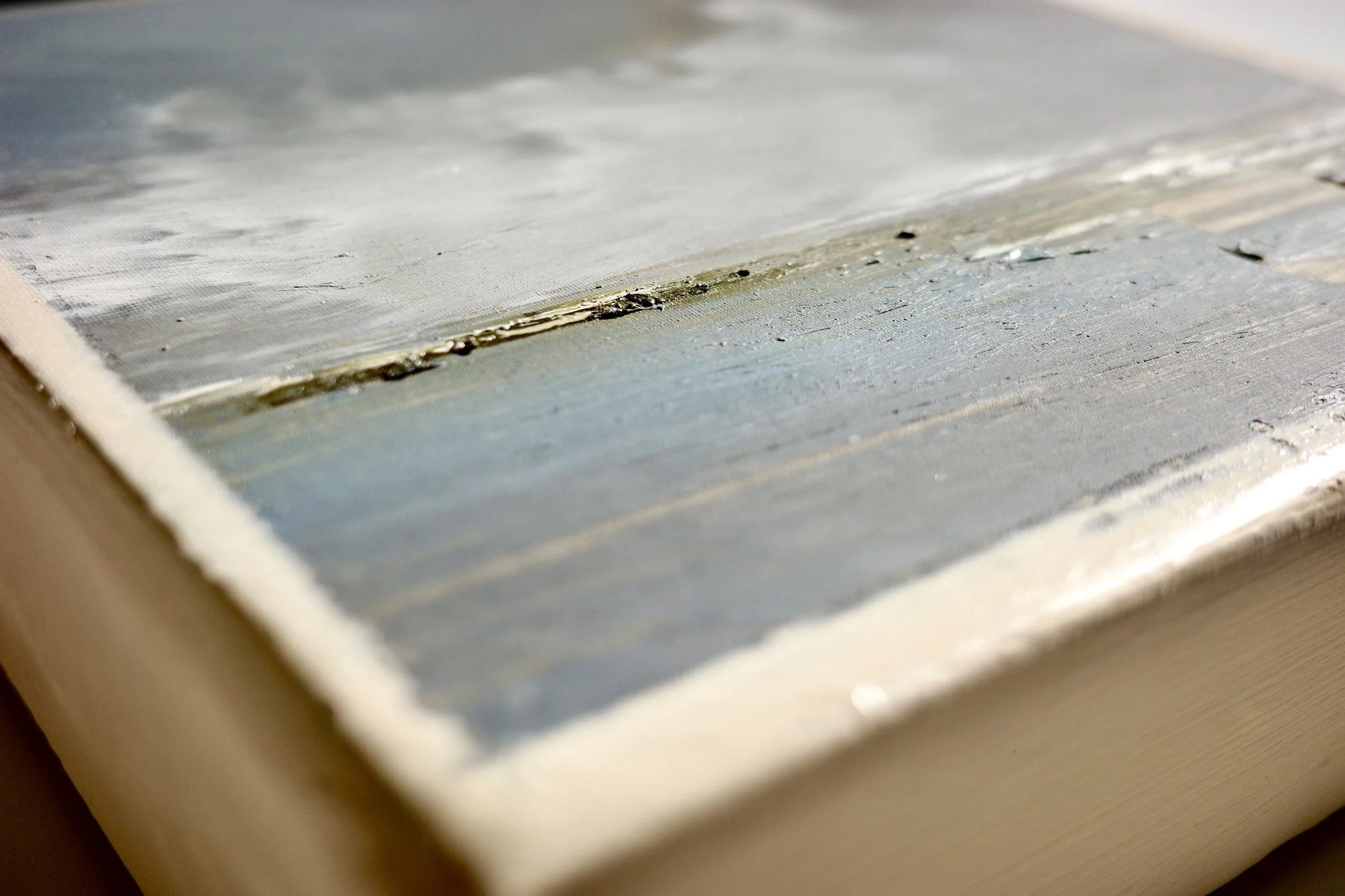 Gemälde Dirk Pleyer "ALBUM K 1227 | 25" (Detail von links), Öl in blau