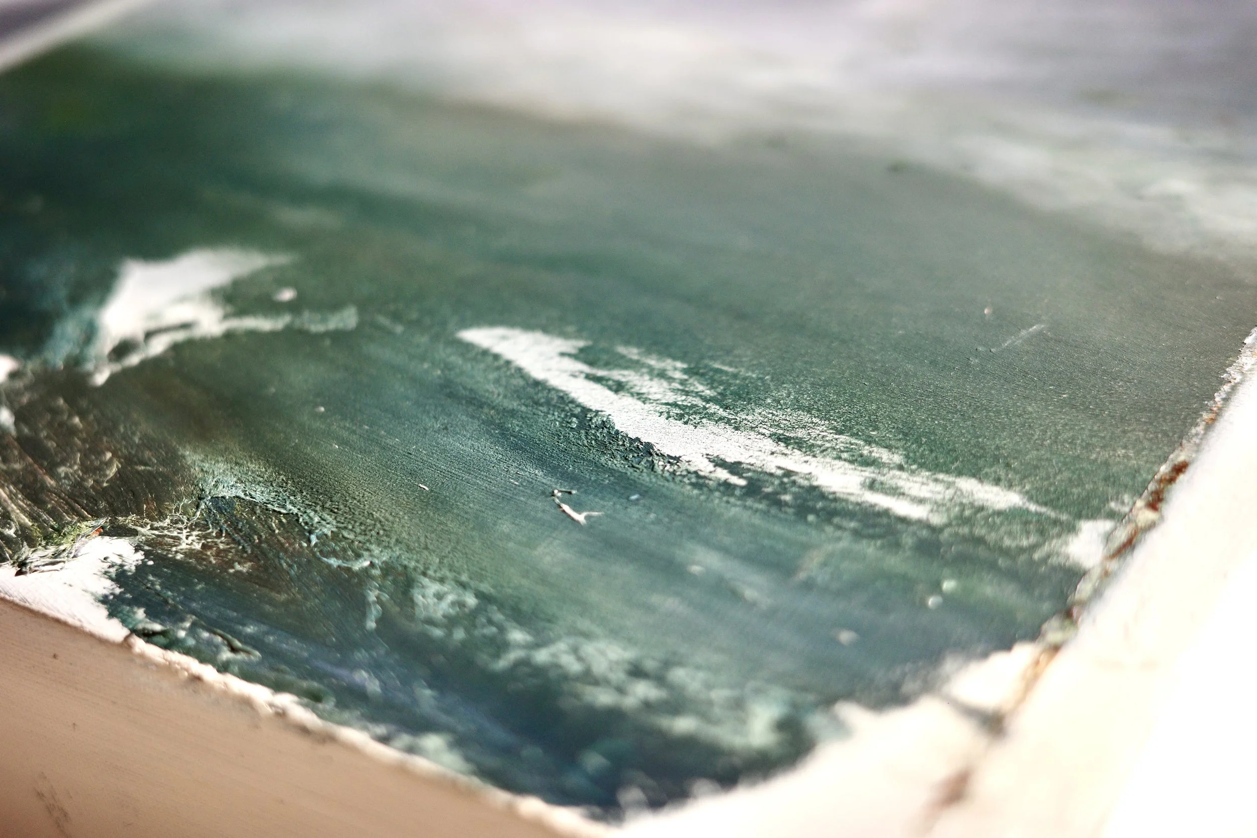 Gemälde Dirk Pleyer "ALBUM K 1217 | 25" (Detail von rechts), Öl in türkis