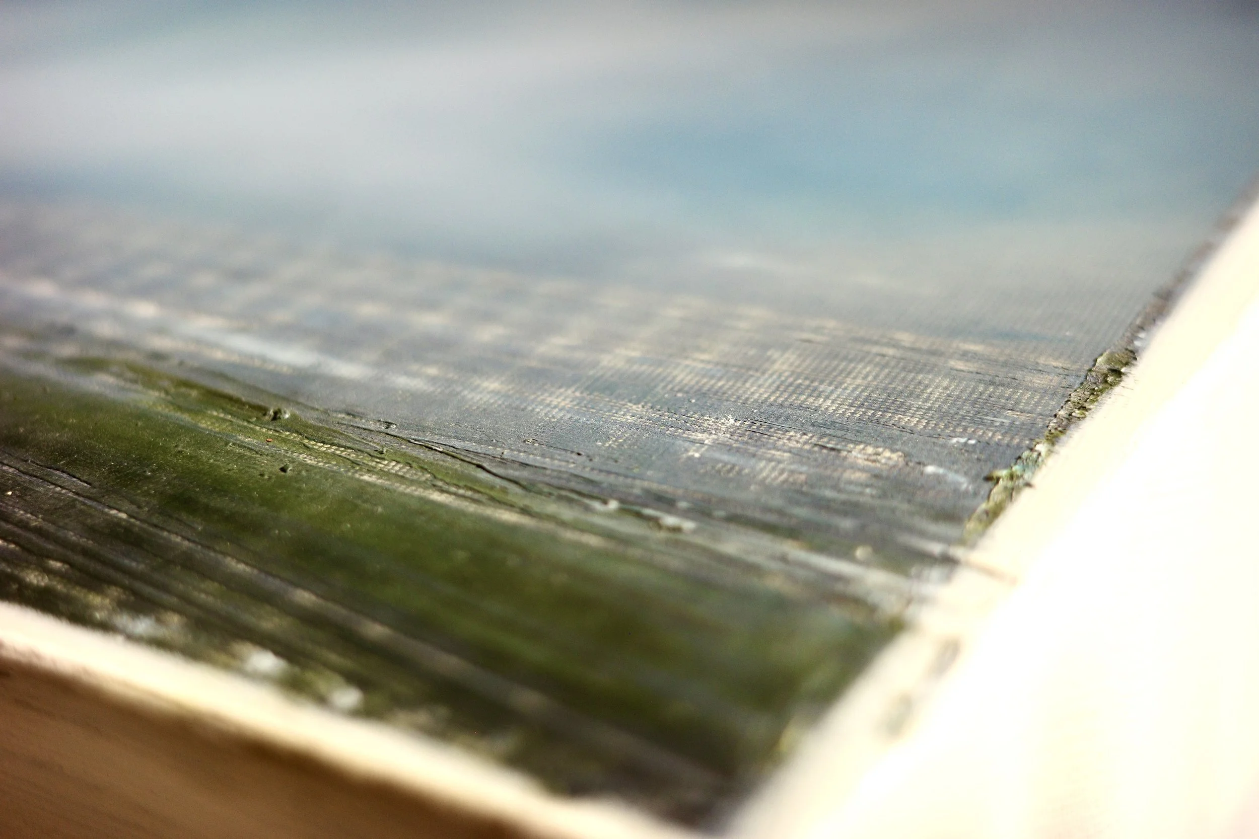 Gemälde Dirk Pleyer "ALBUM K 1228 | 25" (Detail von rechts), Öl in blau und grün