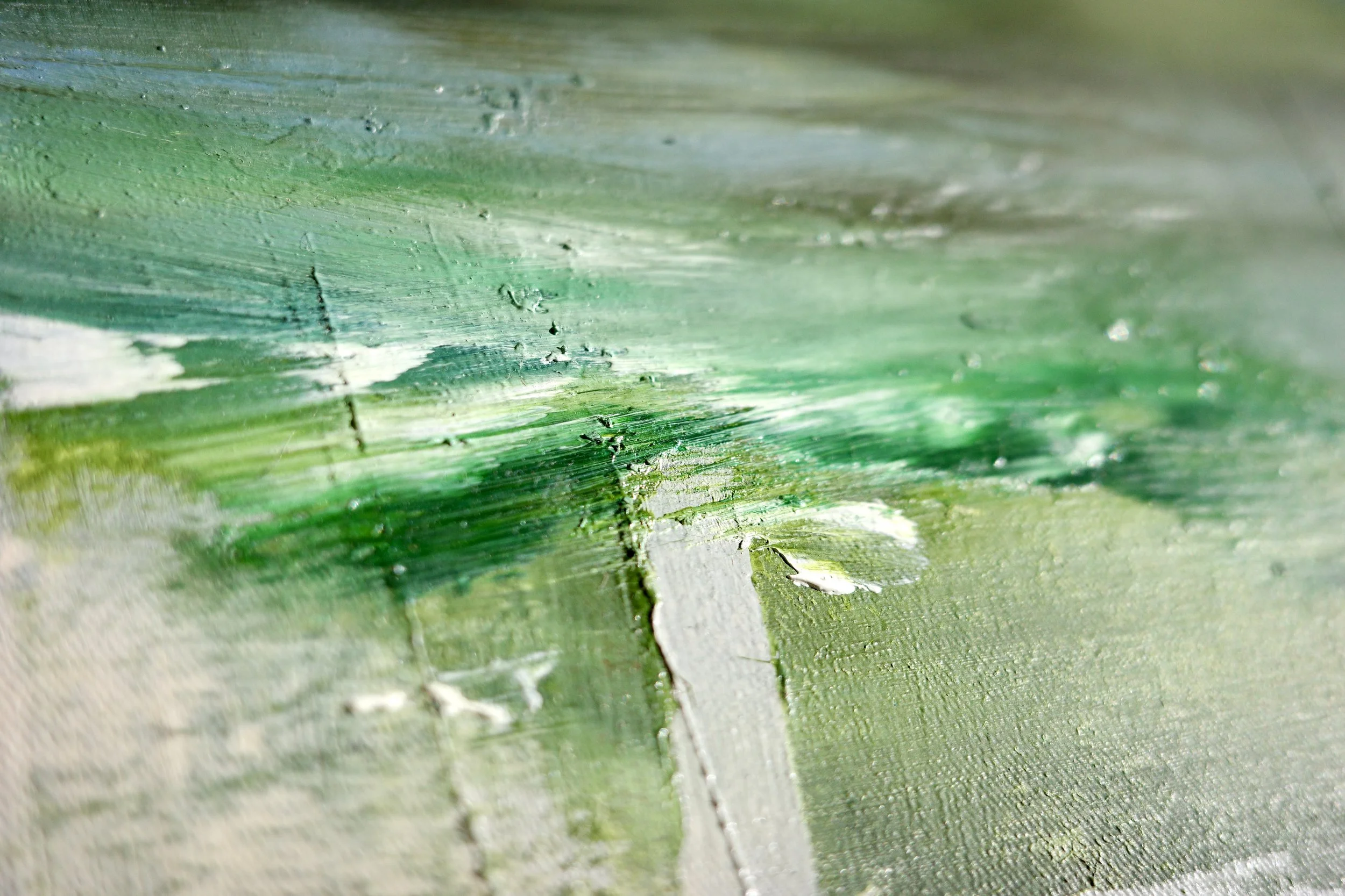 Gemälde Dirk Pleyer "ALBUM K 1230 | 25" (Detail von links), Öl in grün