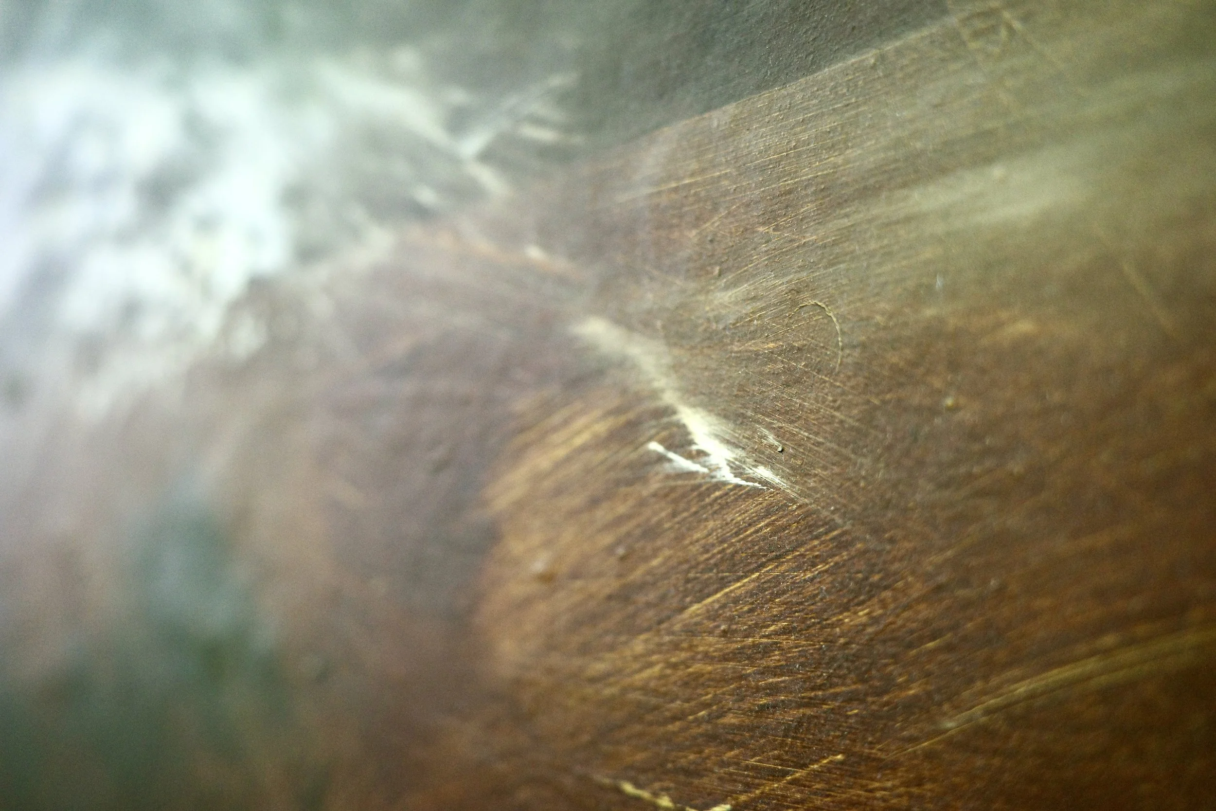 Gemälde Dirk Pleyer "ALBUM M 46 | 20" (Detail von rechts), Öl in grün und braun