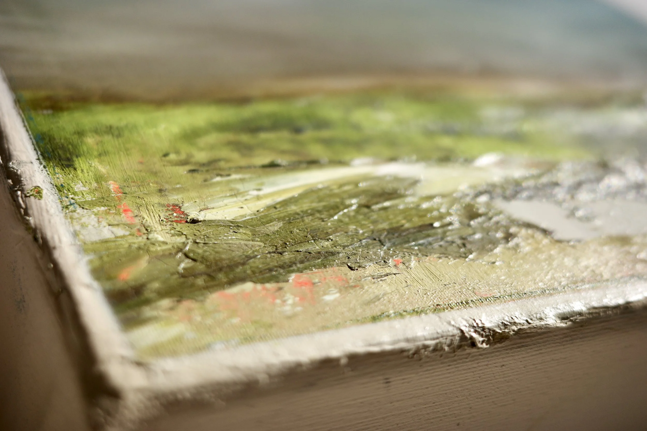 Gemälde Dirk Pleyer "ALBUM K 1213 | 25" (Detail von links), Öl in grün