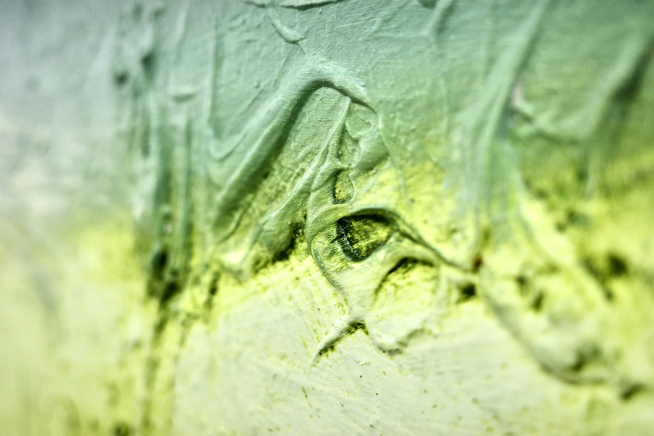 Gemälde Dirk Pleyer "ALBUM G 95 | 25" (Detail von rechts), Öl in grün