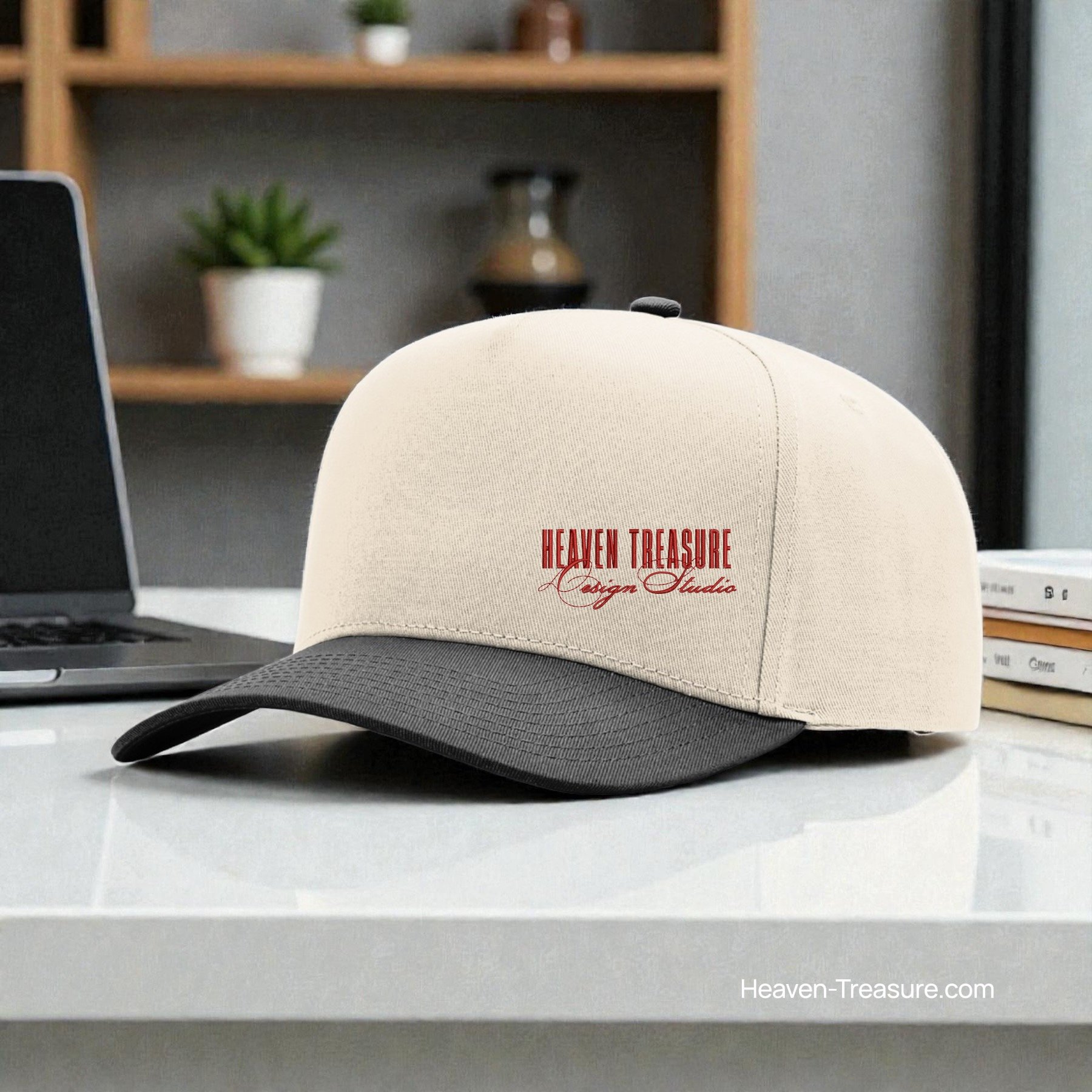 HEAVEN TREASURE Design Studio Trucker Black/Cream Hat