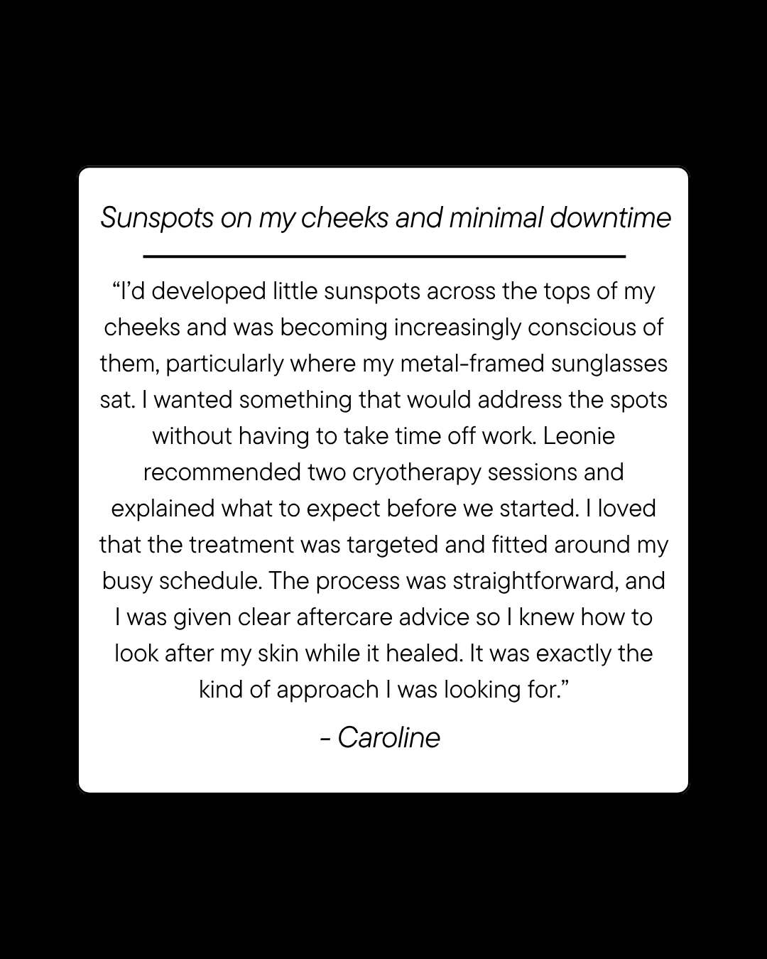 Leonie Thorne Skin Studio Pigmentation Testimonial 3