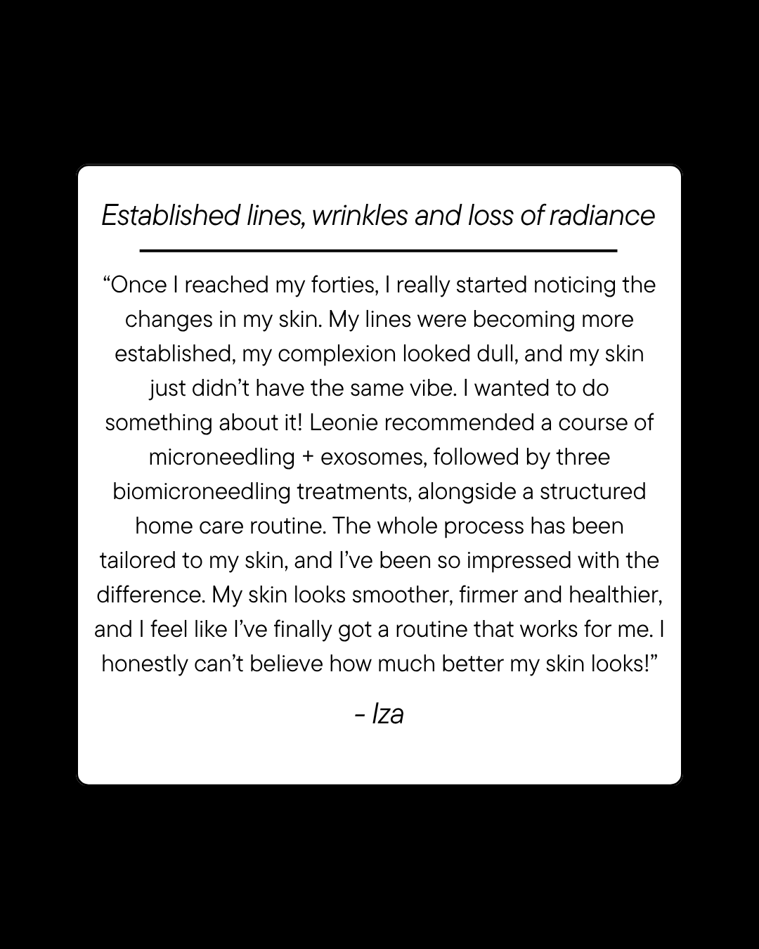 Leonie Thorne Skin Studio Ageing Testimonial 2