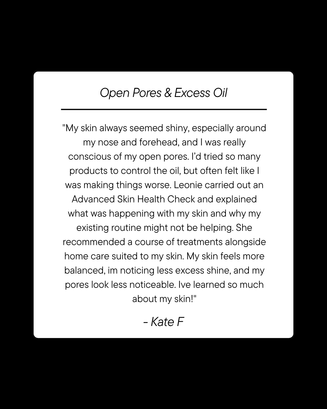Leonie Thorne Skin Studio Acne Testimonial 5