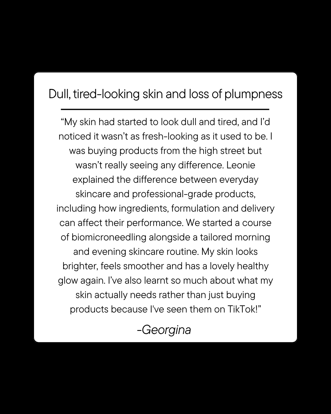 Leonie Thorne Skin Studio Ageing Testimonial 1