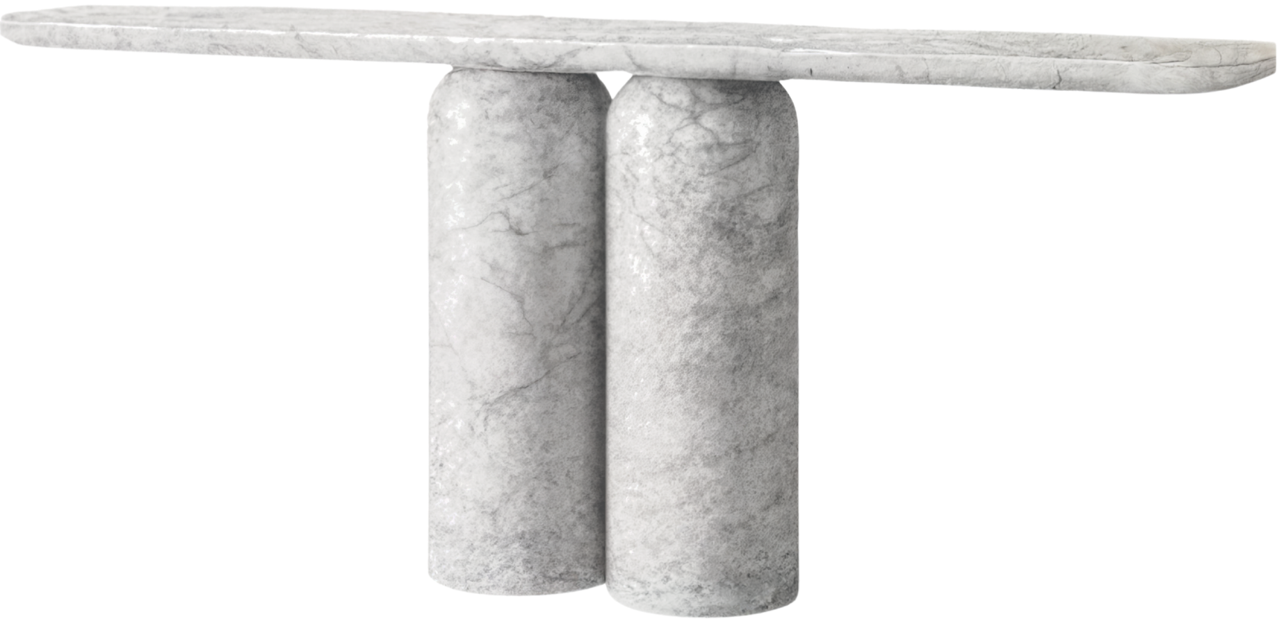 Double Coned Bianco Carrara Console