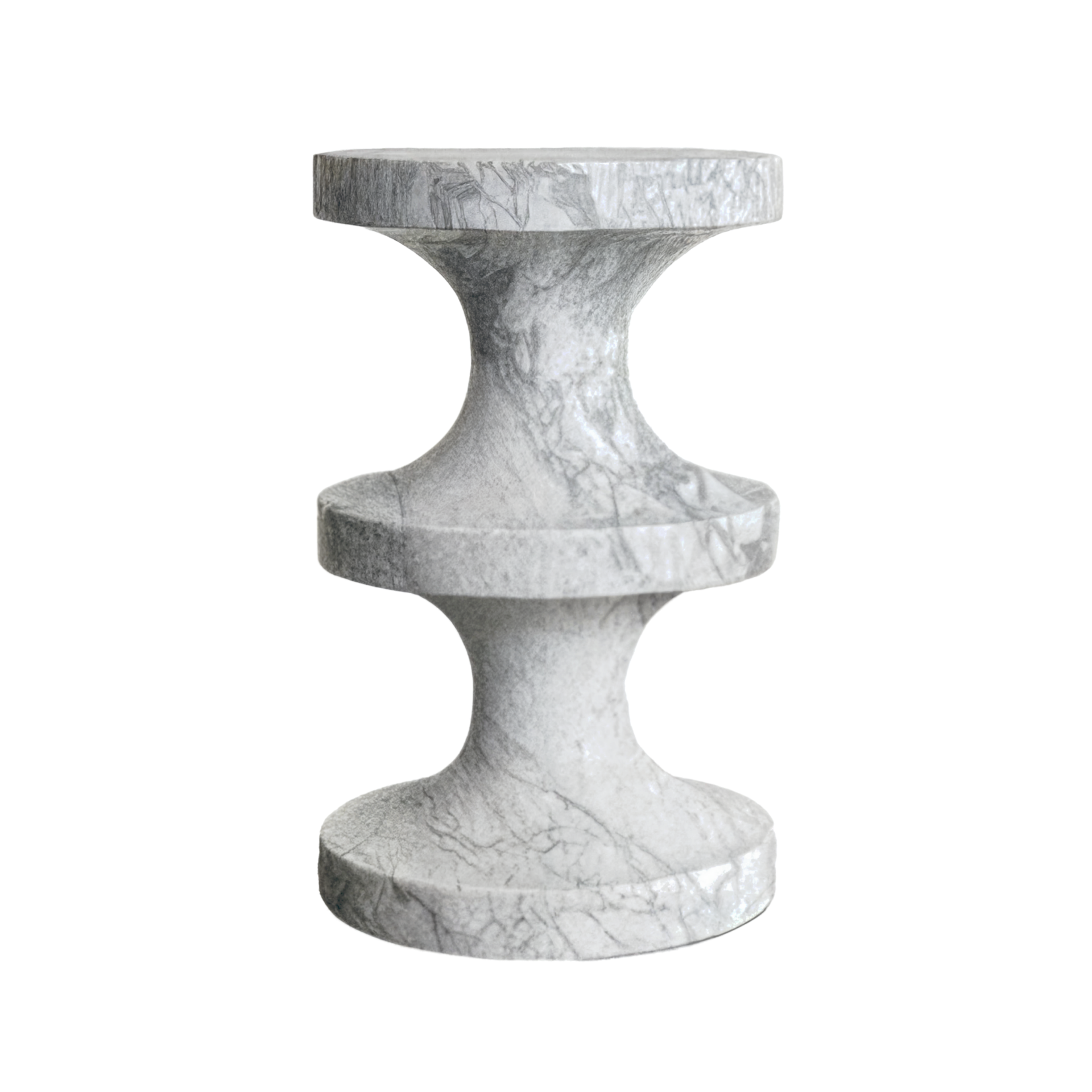 Bianco Carrara Concave Side Table