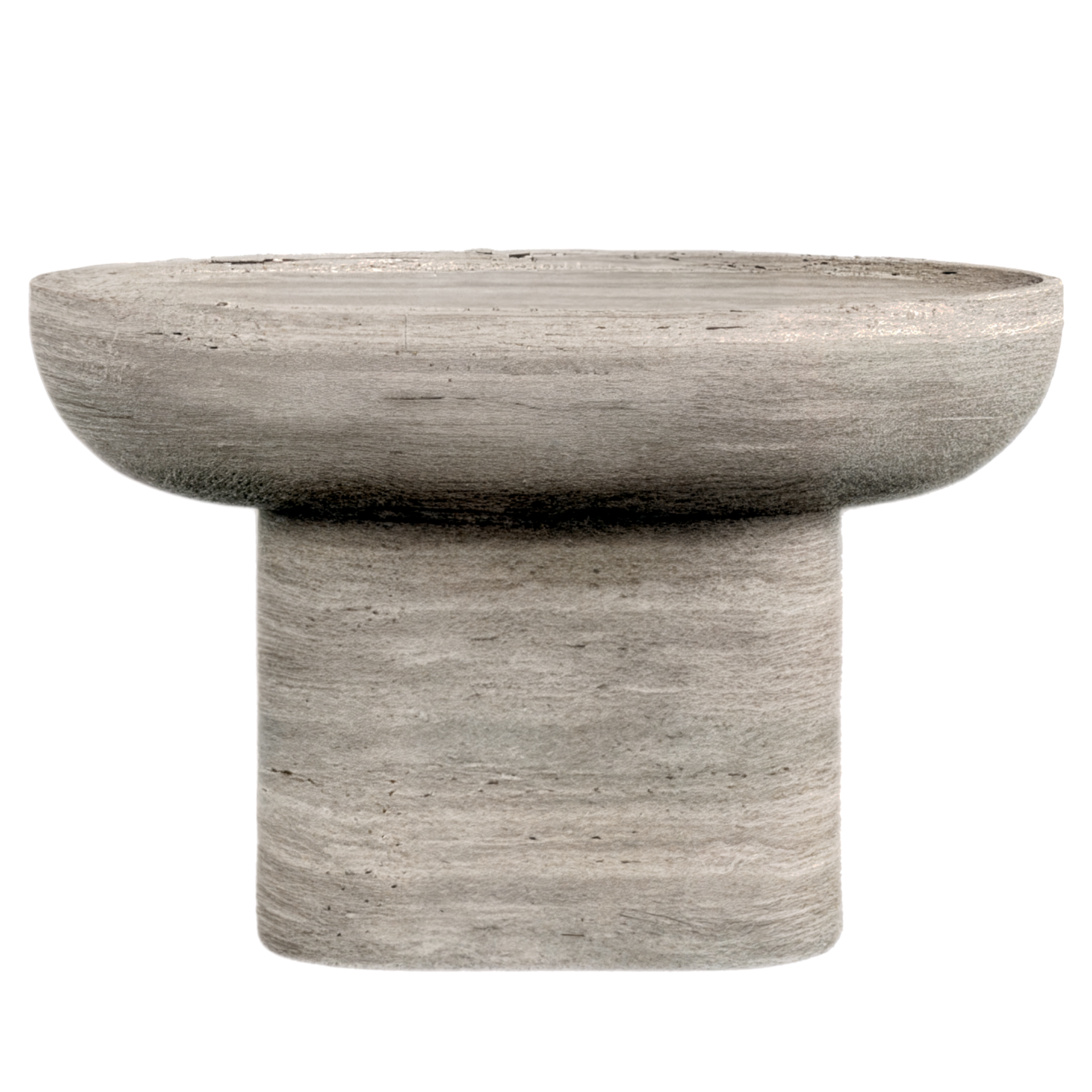 Marrone Travertino Cylinder Table
