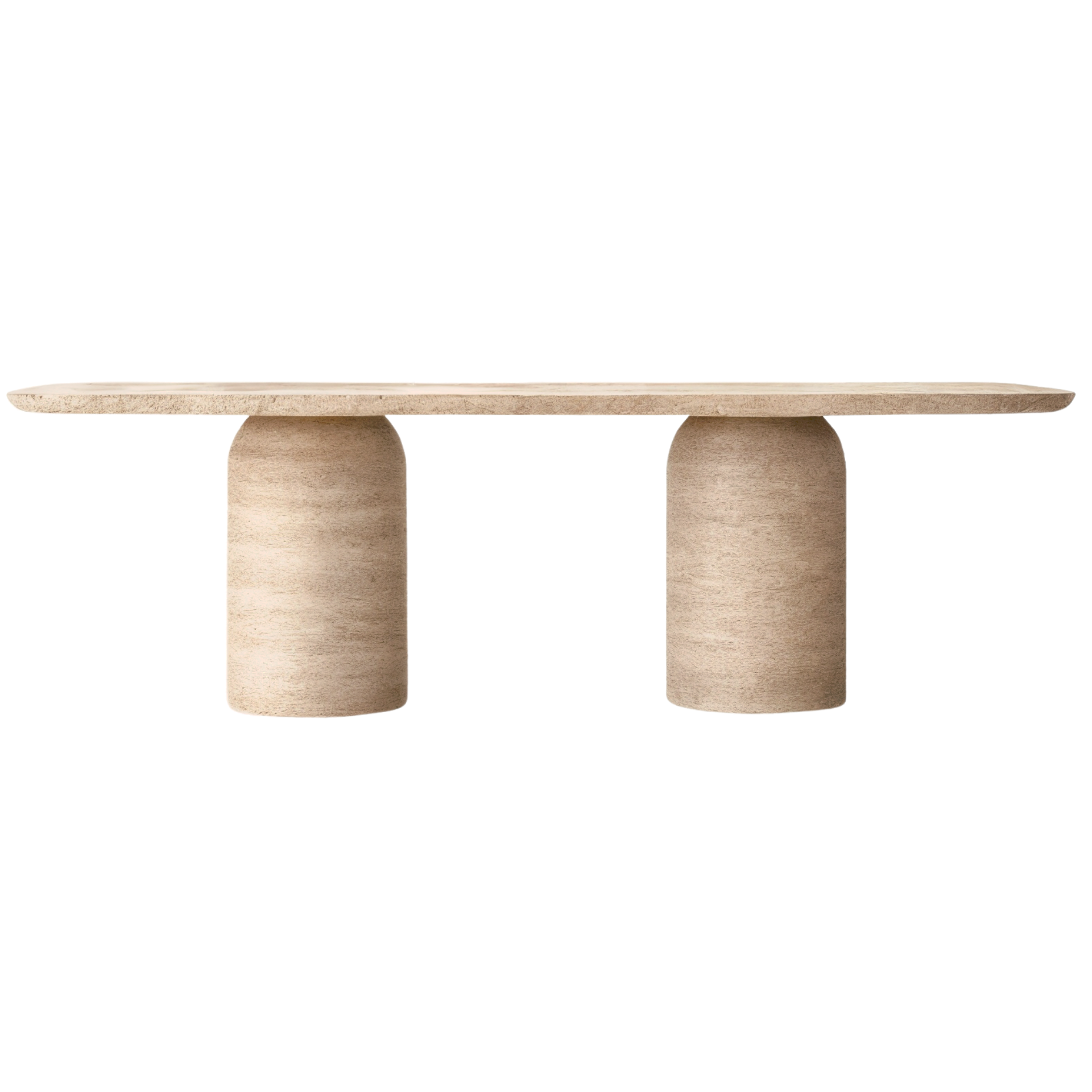Pilled Pedestal Roma Travertino Table