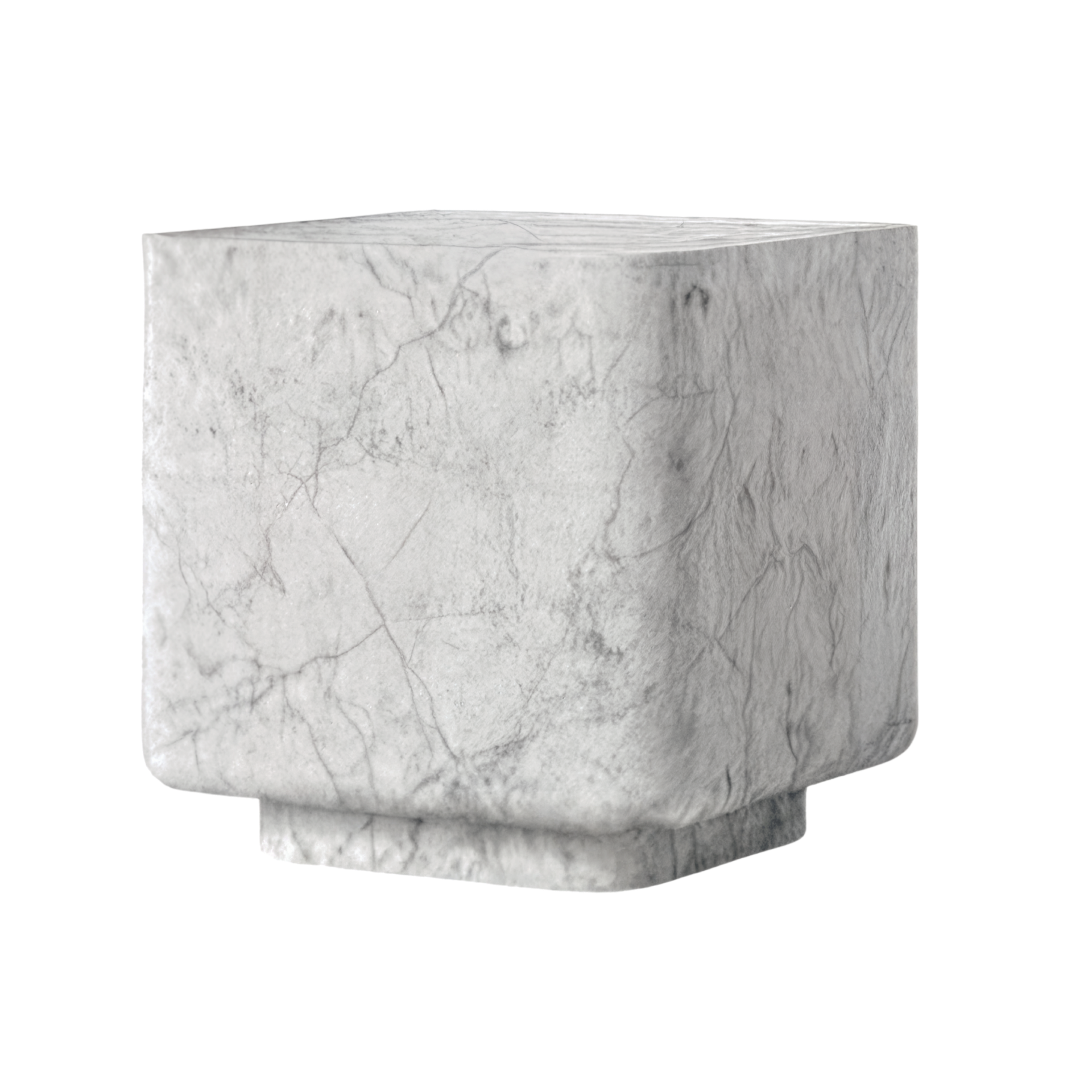 Bianco Carrara Beveled Square Stool