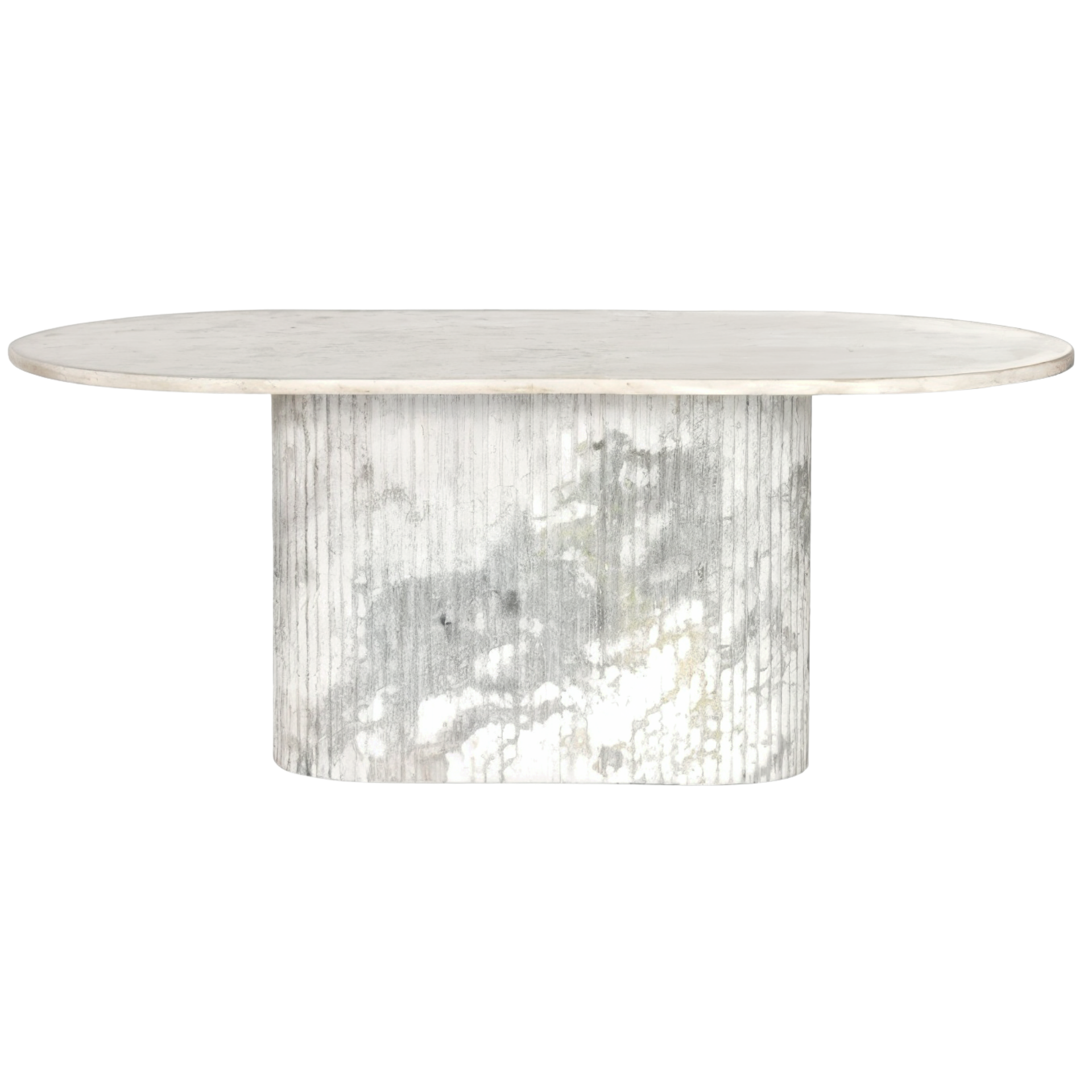 Oval Fluted Bianco Carrara Table