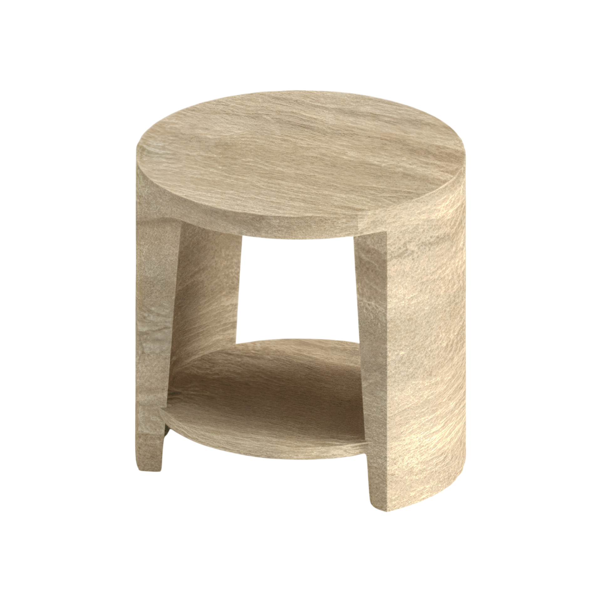 Roma Travertino Circular Bedside Cabinet