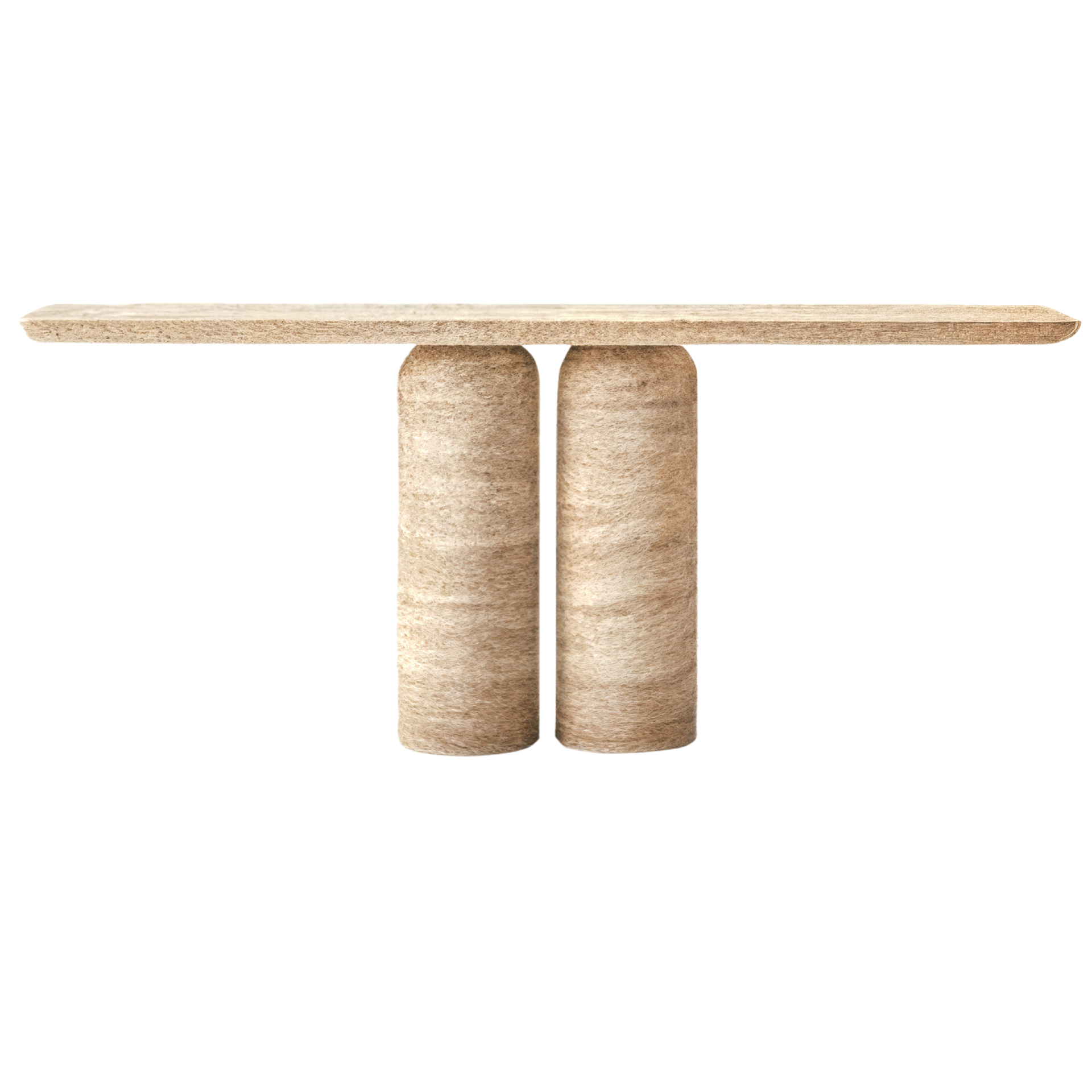 Double Coned Travertino Table