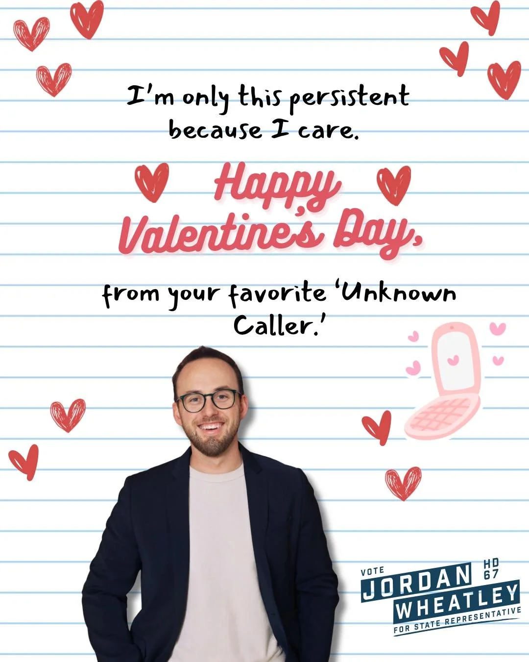 Wanna be our Valentine? 💌 

Sign up to volunteer, donate or learn more about the best valentine around at Jordan4Texas.com

#valentines #ValentinesDay2026 #HD67 #Jordan #Wheatley #jordanwheatley