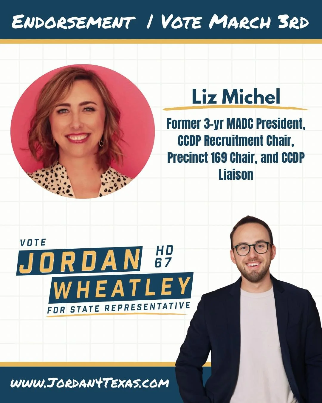 Our campaign was endorsed by Liz Michel today, and it means more than she will ever know! 

Liz was one of the first people who really spoke to me, not at me. She&rsquo;s guided me, supported me, and&mdash;when I needed it&mdash;she&rsquo;s yelled at