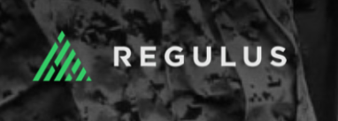 Regulus logo with green stylized mountain symbol on a dark background