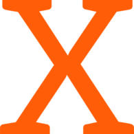 Orange crossed baseball bats