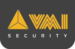 Proview Security logo with orange pyramid and stylized letters on a dark gray background