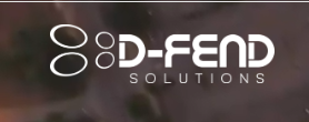 D-FEND Solutions logo with a black background
