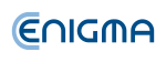 Enigma logo in blue text on a white background
