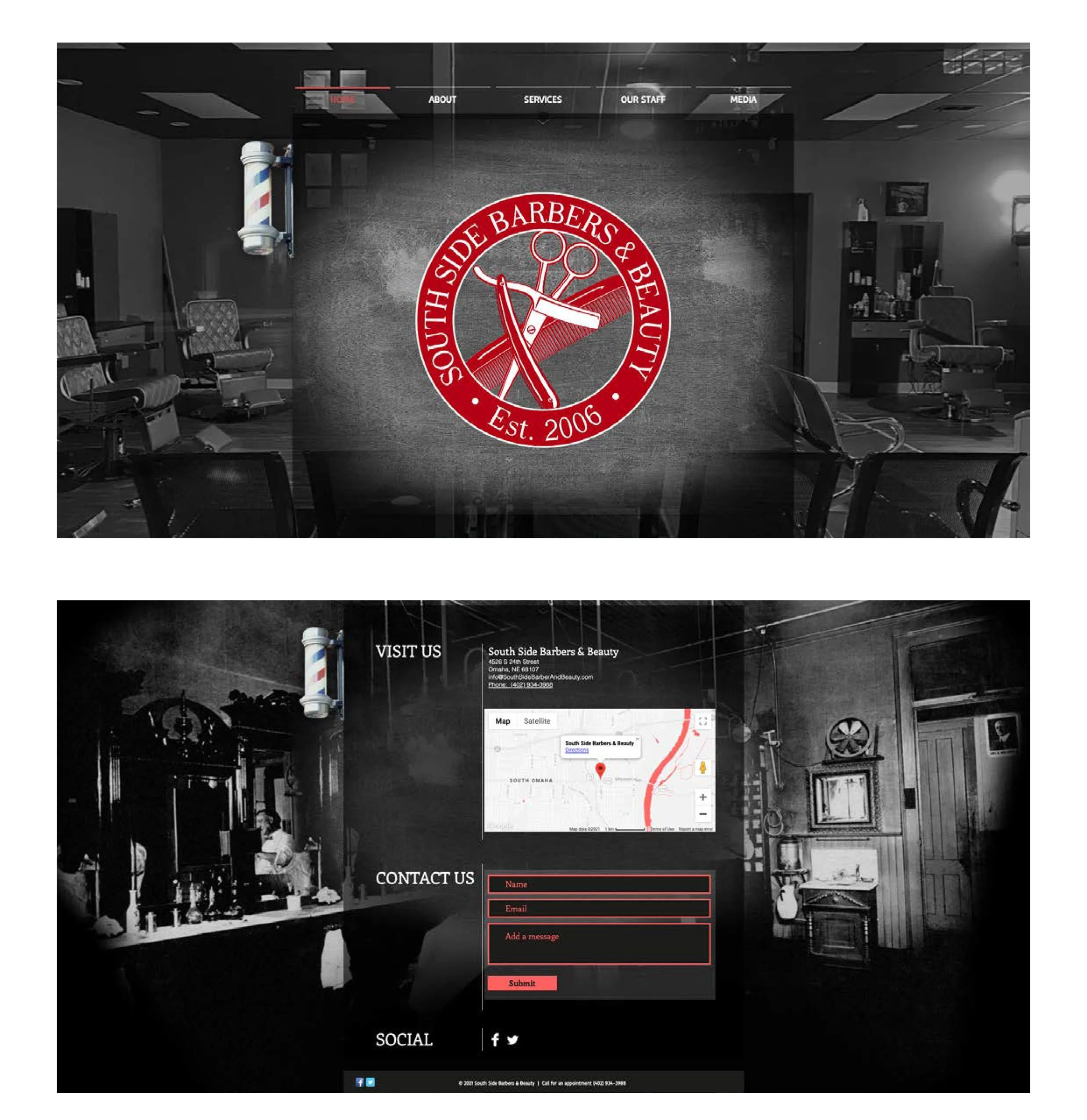 Website design: South Side Barbers