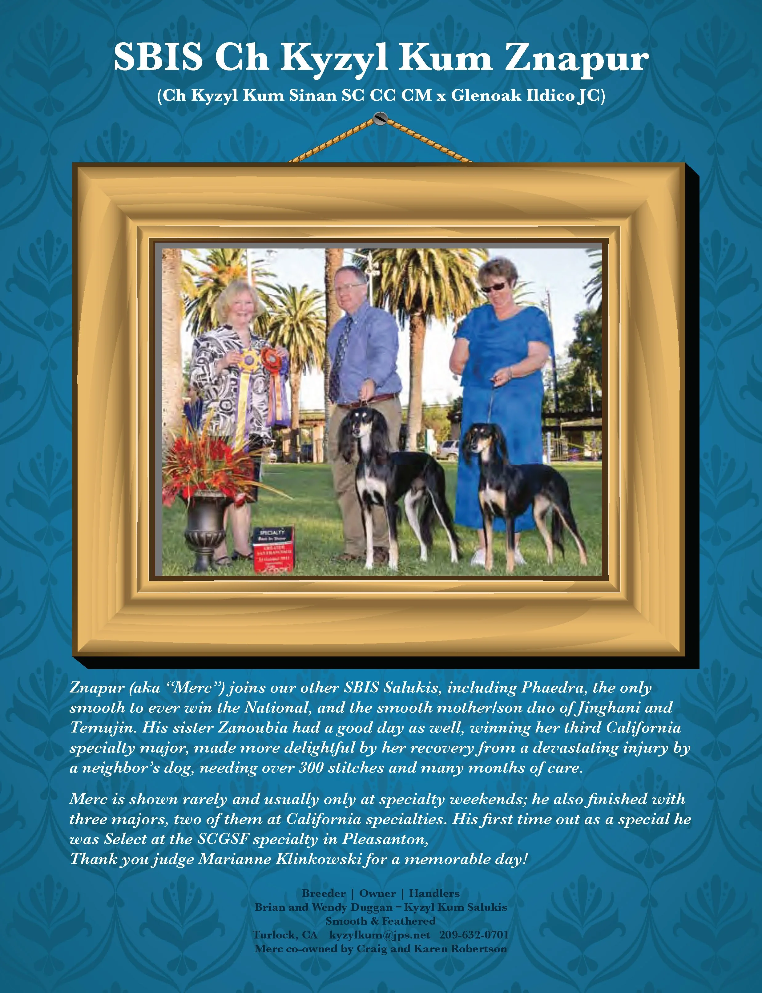 Advertisement for a dog show publication