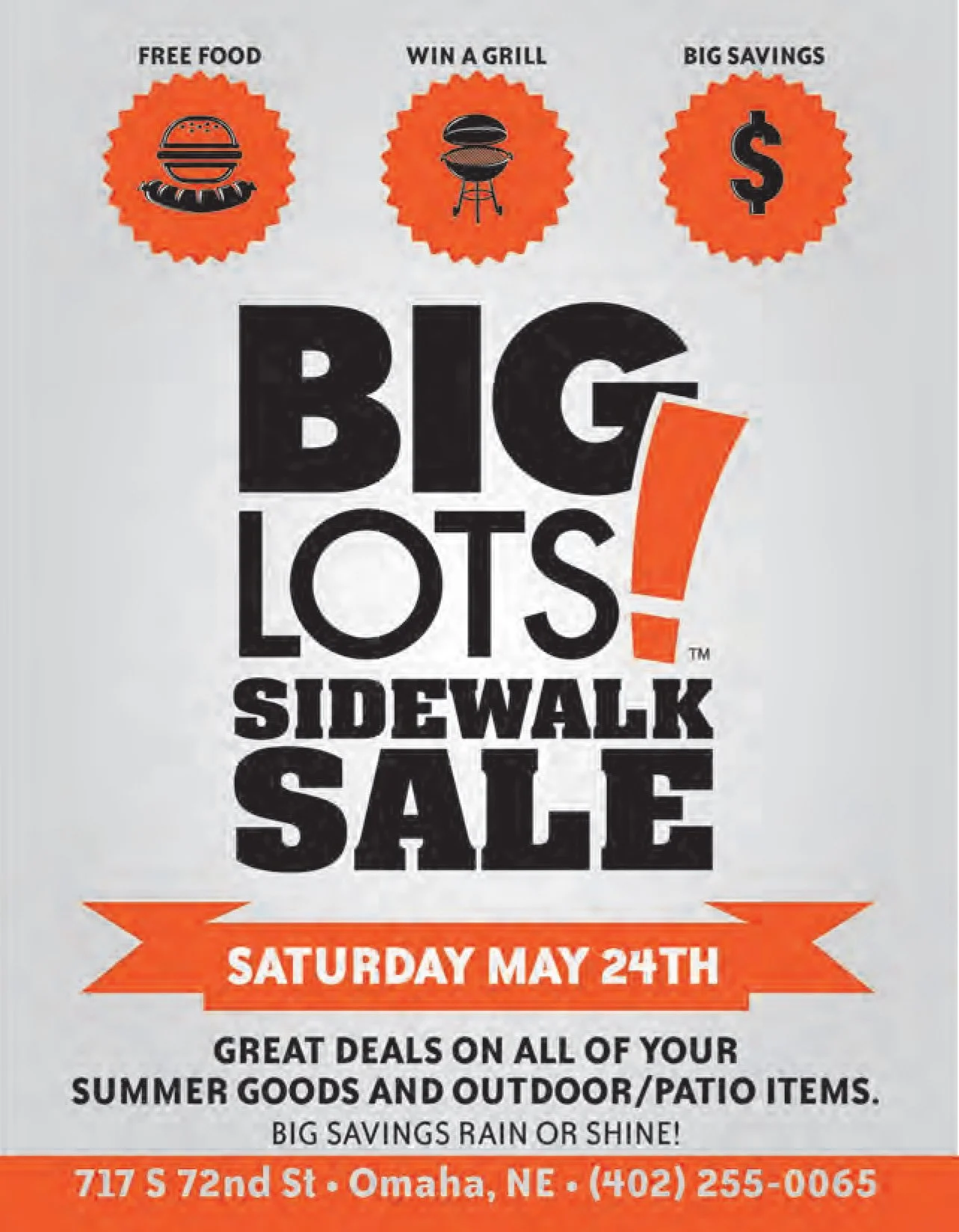 Print flyer for a local Omaha Big Lots store