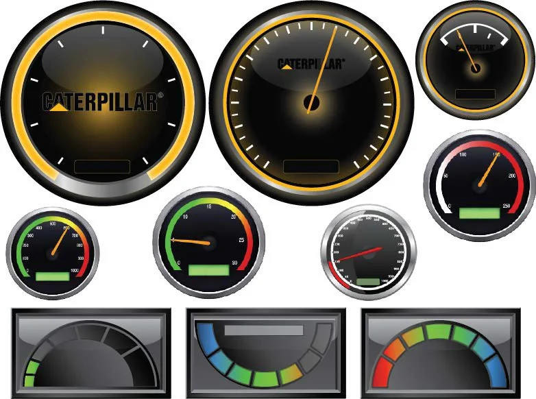 Building Automation: Custom illustrated and fully operative digital gauges